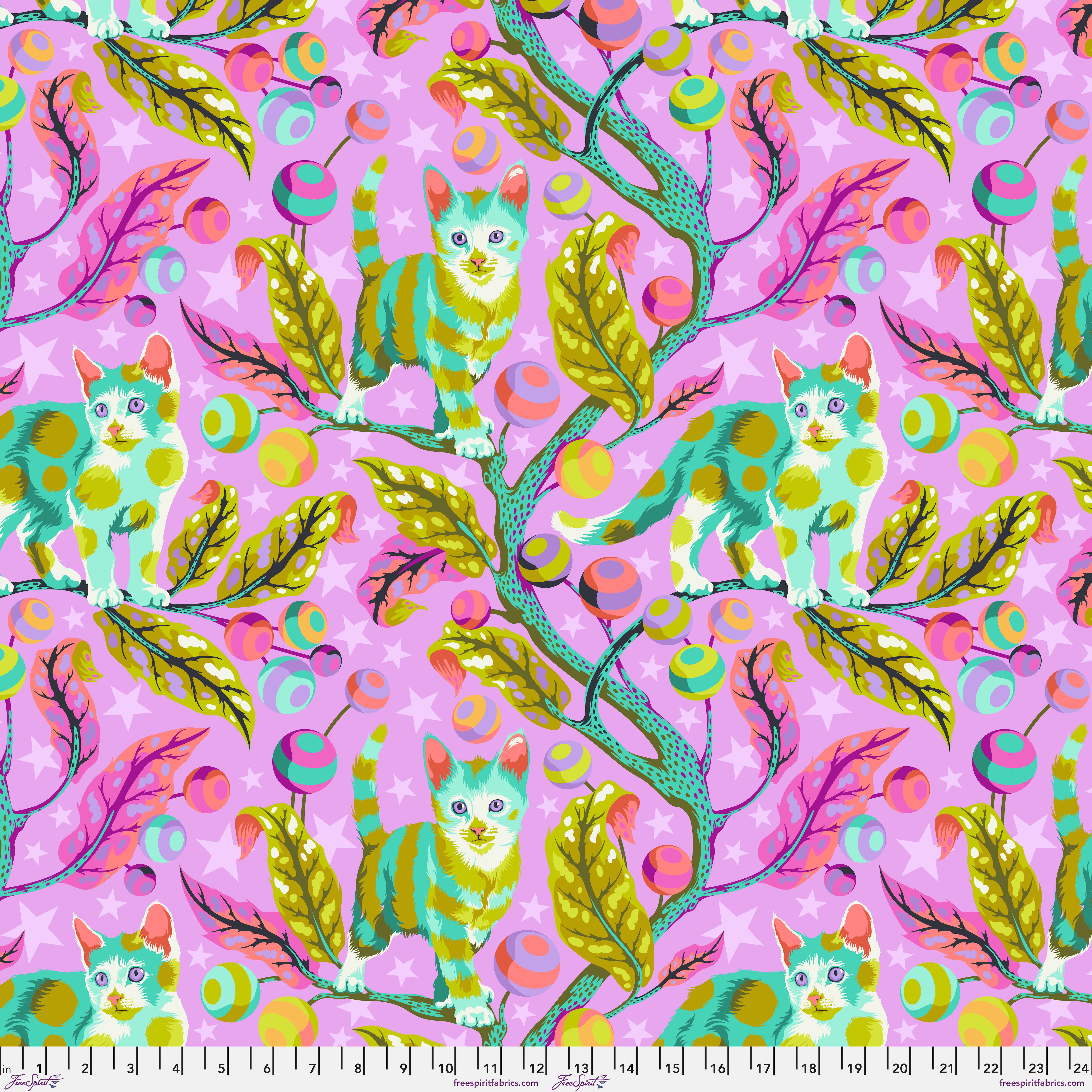 Tabby Road | Club Kitty Electroberry by Tula Pink | Quilting Cotton