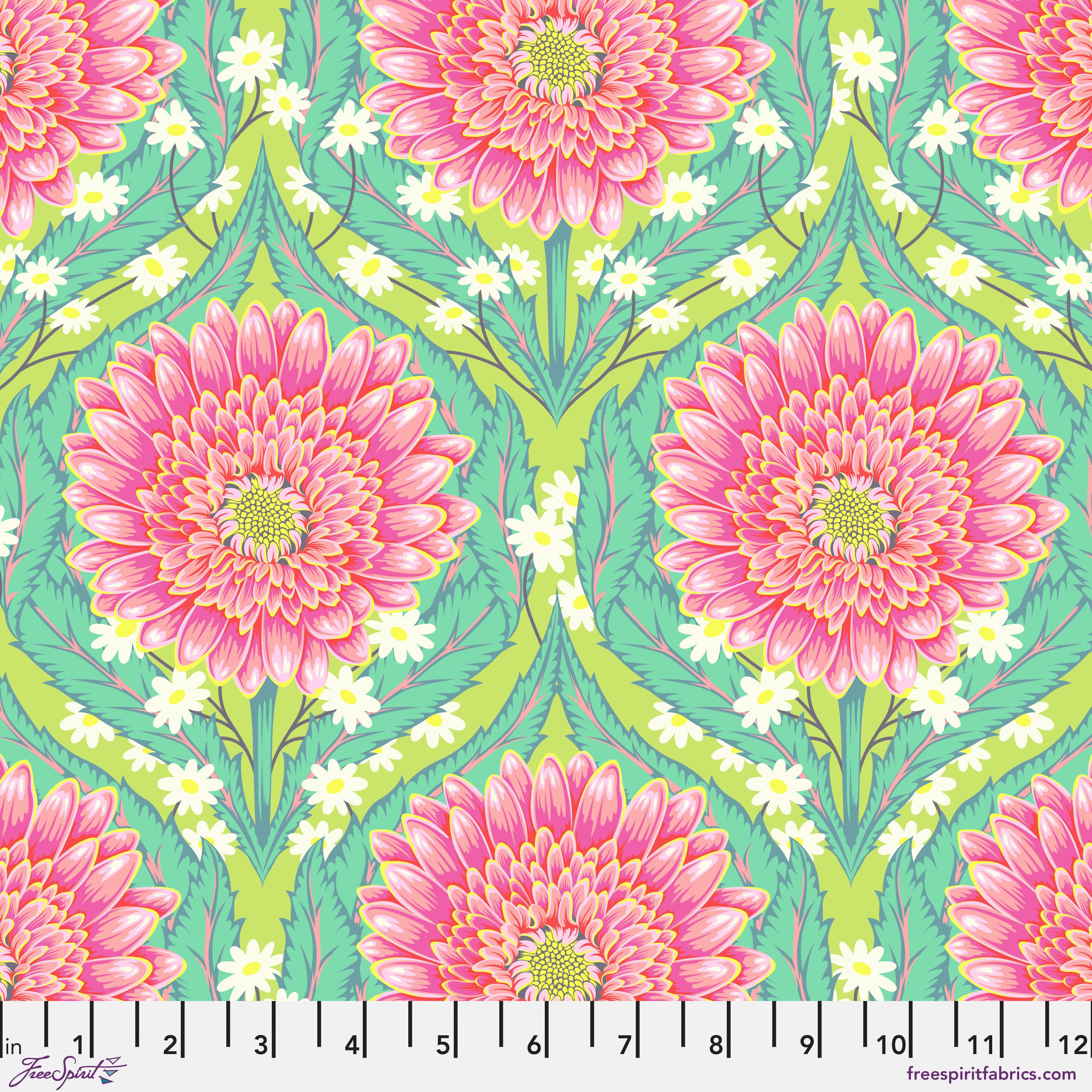 Untamed | Daisy and Confused - Moonbeam with Neon Accents by Tula Pink for Free Spirit | PWTP236.MOONBEAM