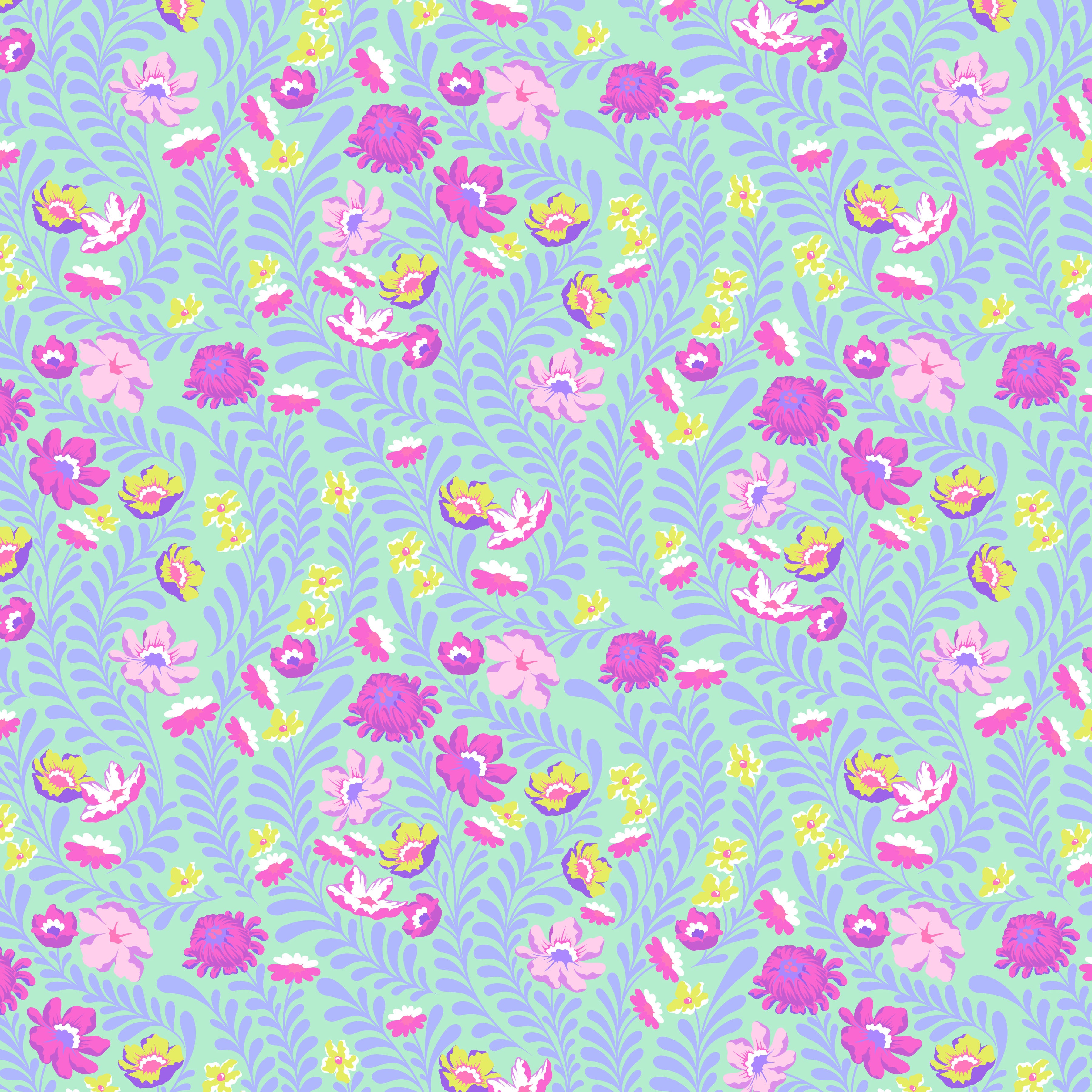 Untamed | Flowerfield - Cosmic with Neon Accents by Tula Pink for Free Spirit | PWTP243.COSMIC