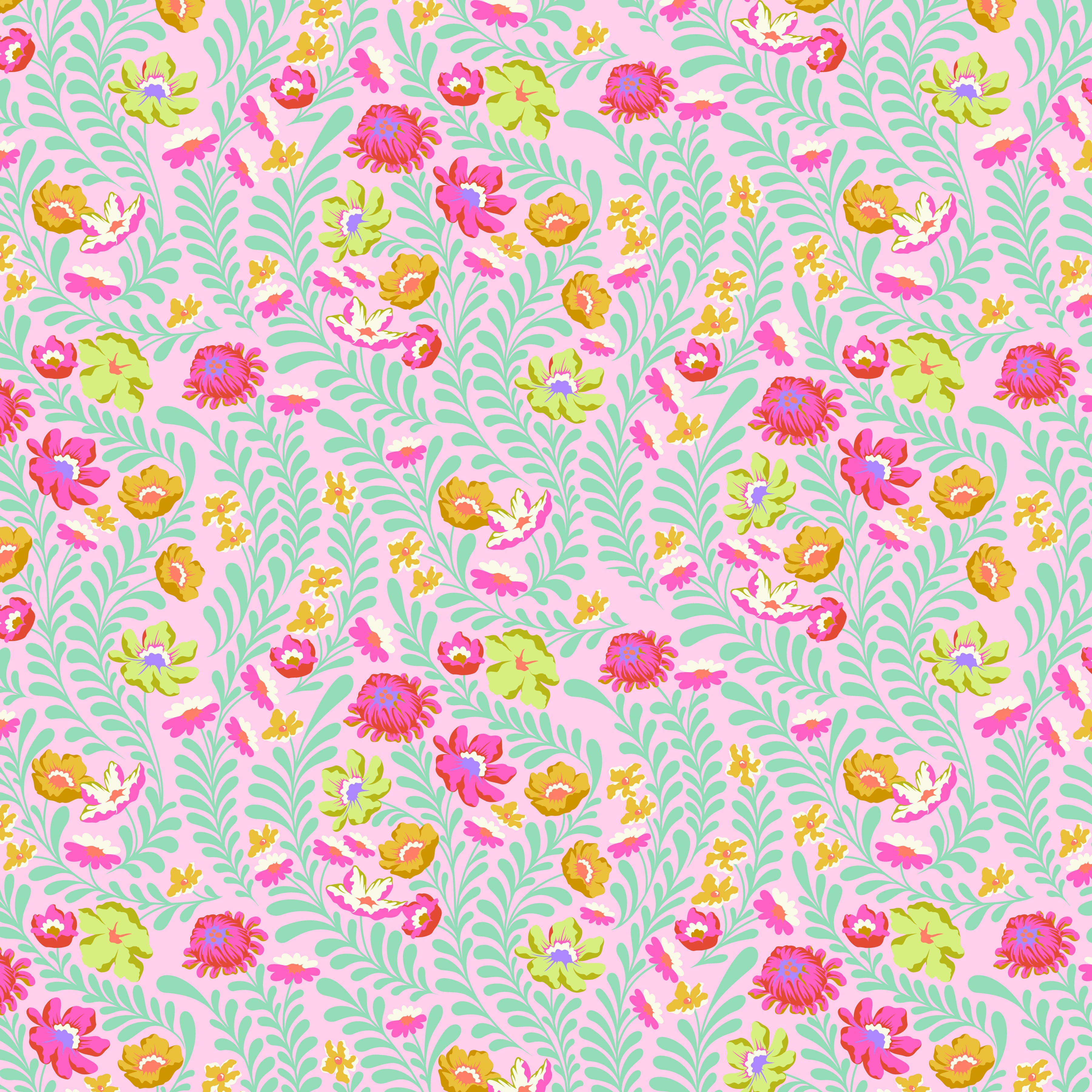 Untamed | Flowerfield - Lunar with Neon Accents by Tula Pink for Free Spirit | PWTP243.LUNAR