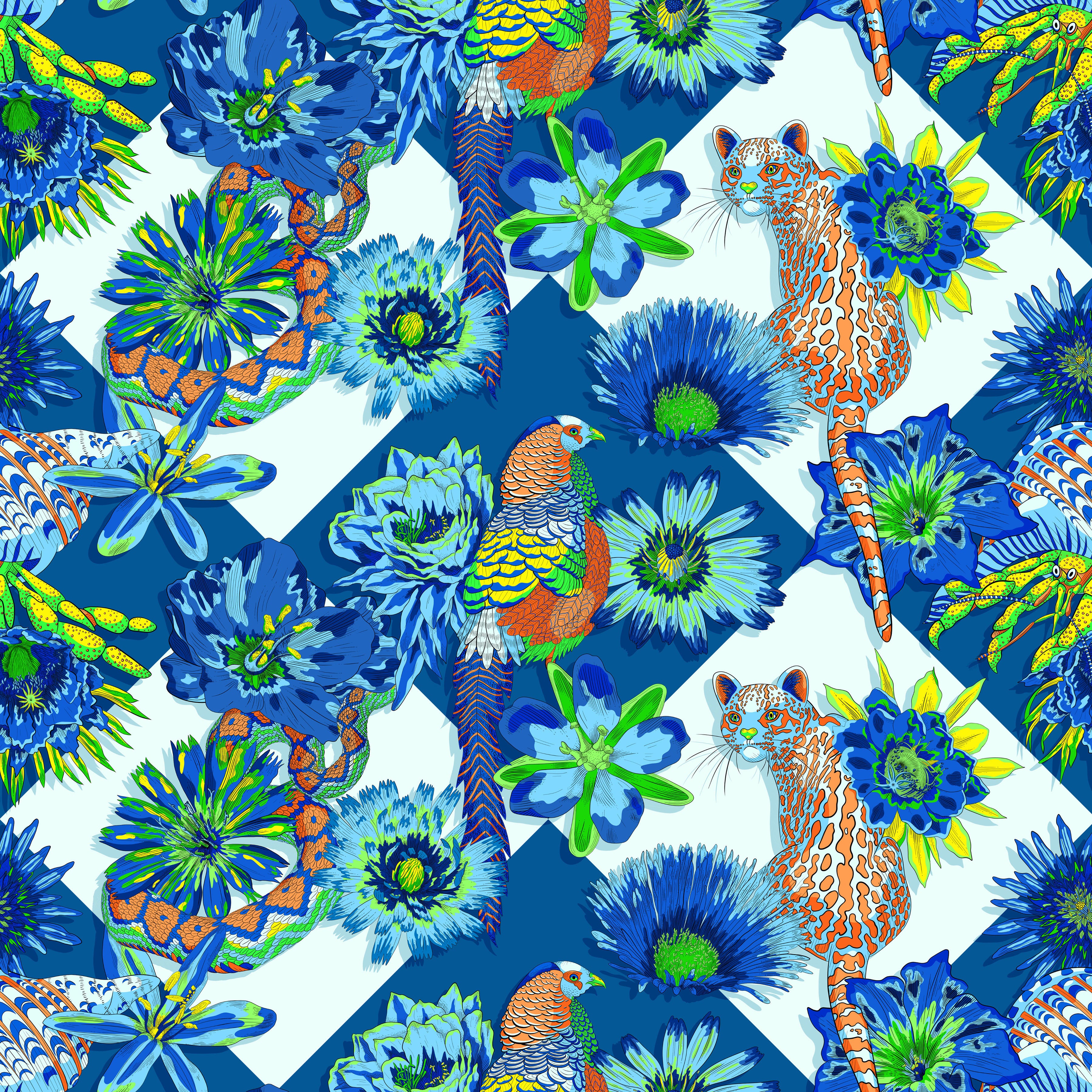 Florescence - Marvelous Menagerie Cornflower by Sam Wilde for Free Spirit