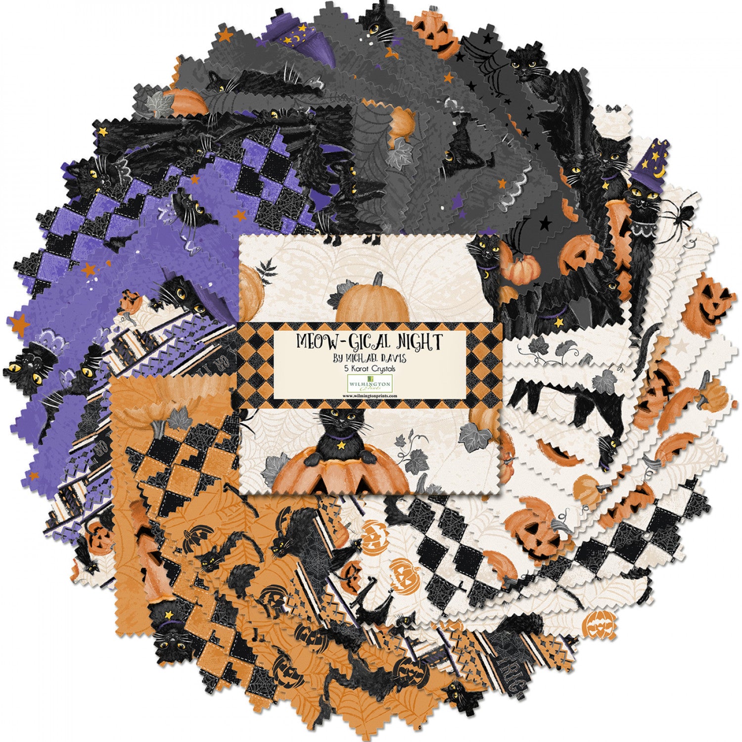 Meow-Gical Night | 5" Charm Pack | Michael Davis for Wilmington | 42pcs