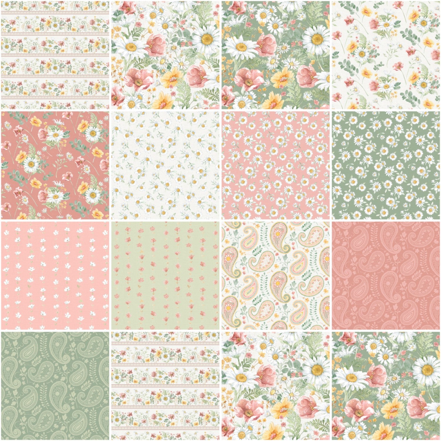 Daisy Days 5-inch Charm Pack by Beth Grove for Wilmington (42pcs)