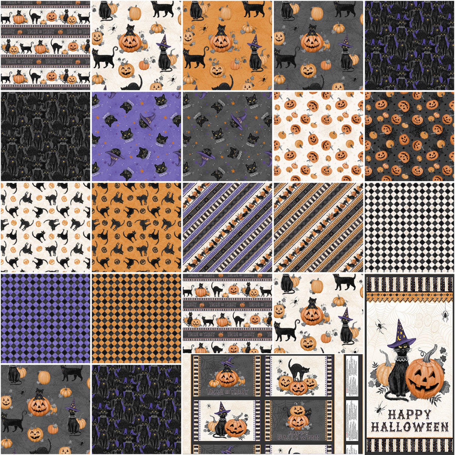 Meow-Gical Night | Checkered Webs Orange/Black | Michael Davis for Wilmington