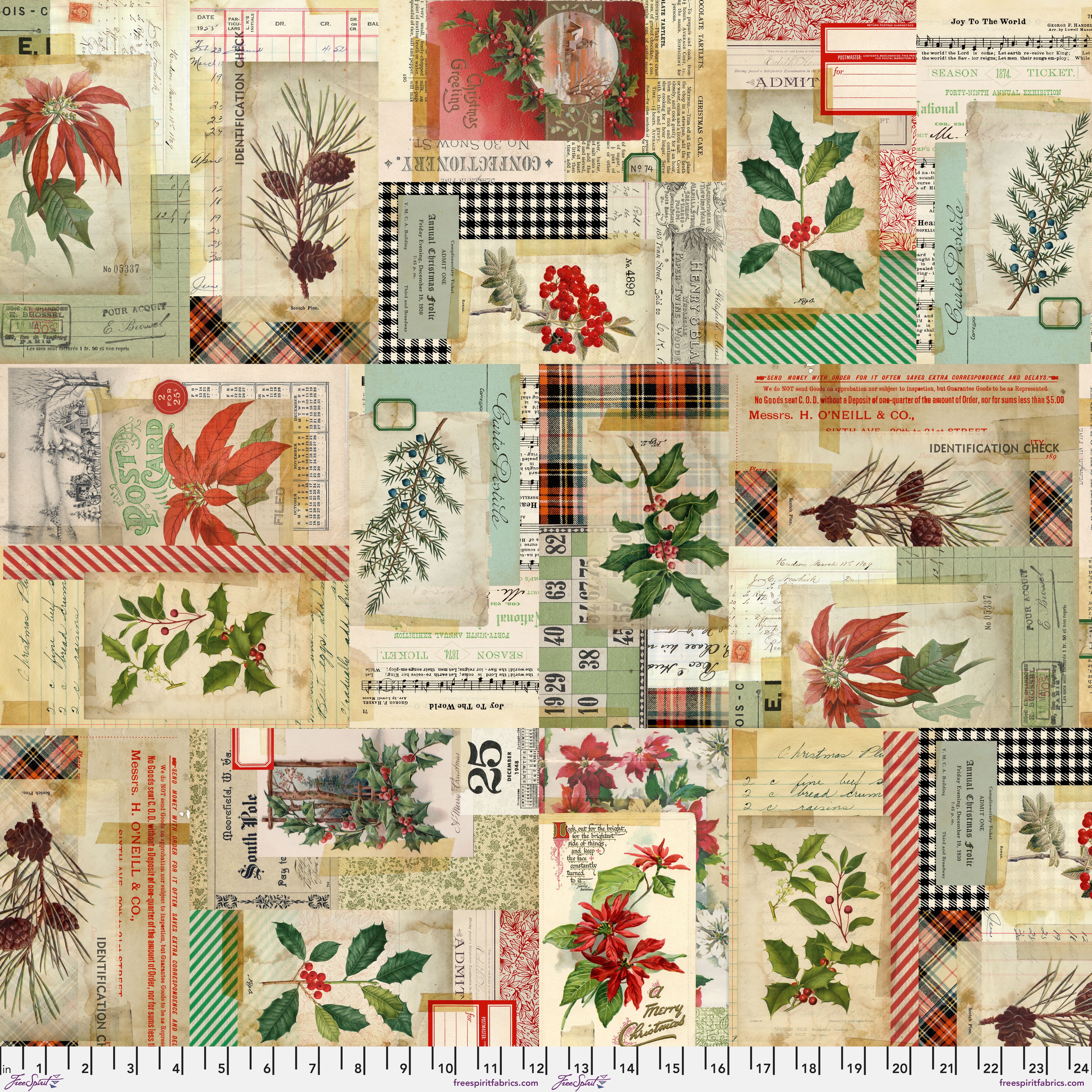 Holidays Past | Collage Multi 108" Quilt Backing by Tim Holz for Free Spirit | QBTH012.MULTI