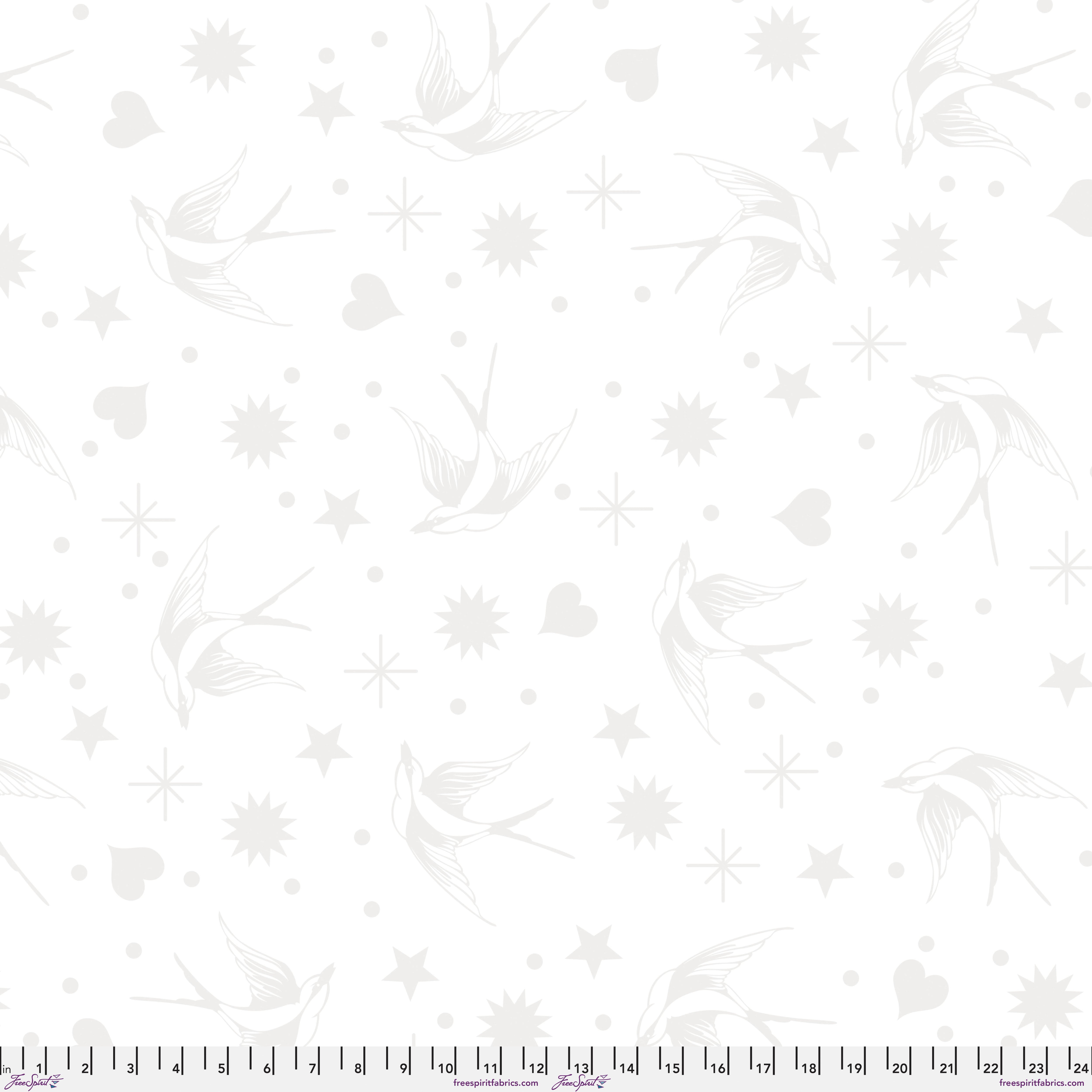 True Colors | 108" Backing Fabric - Fairy Flakes XL Snowfall by Tula Pink for Free Spirit | QBTP013.SNOWFALL