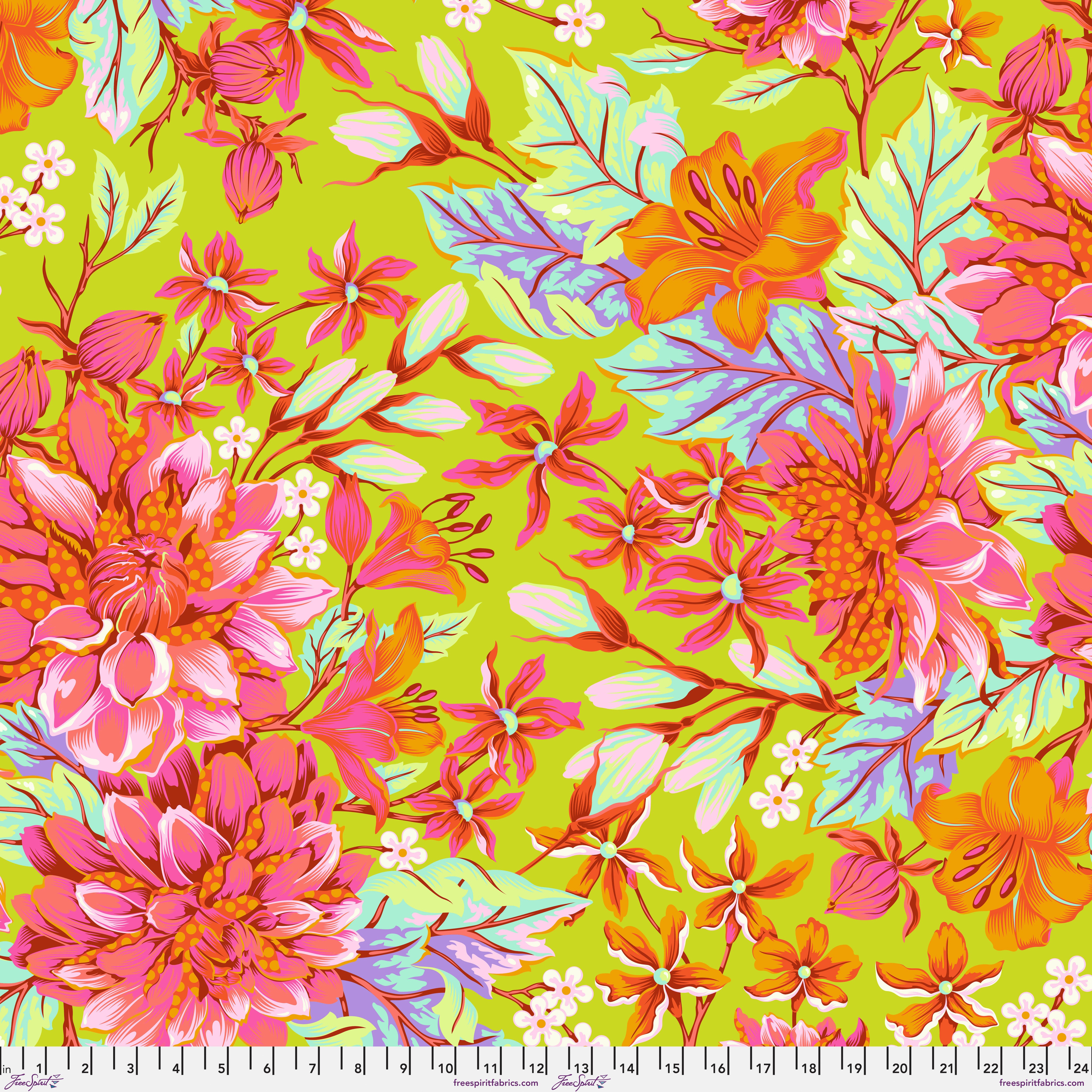 Untamed | Hello Dahlia - Lunar 108" Wide Quilt Backing with Neon Accents by Tula Pink for Free Spirit | QBTP017.LUNAR