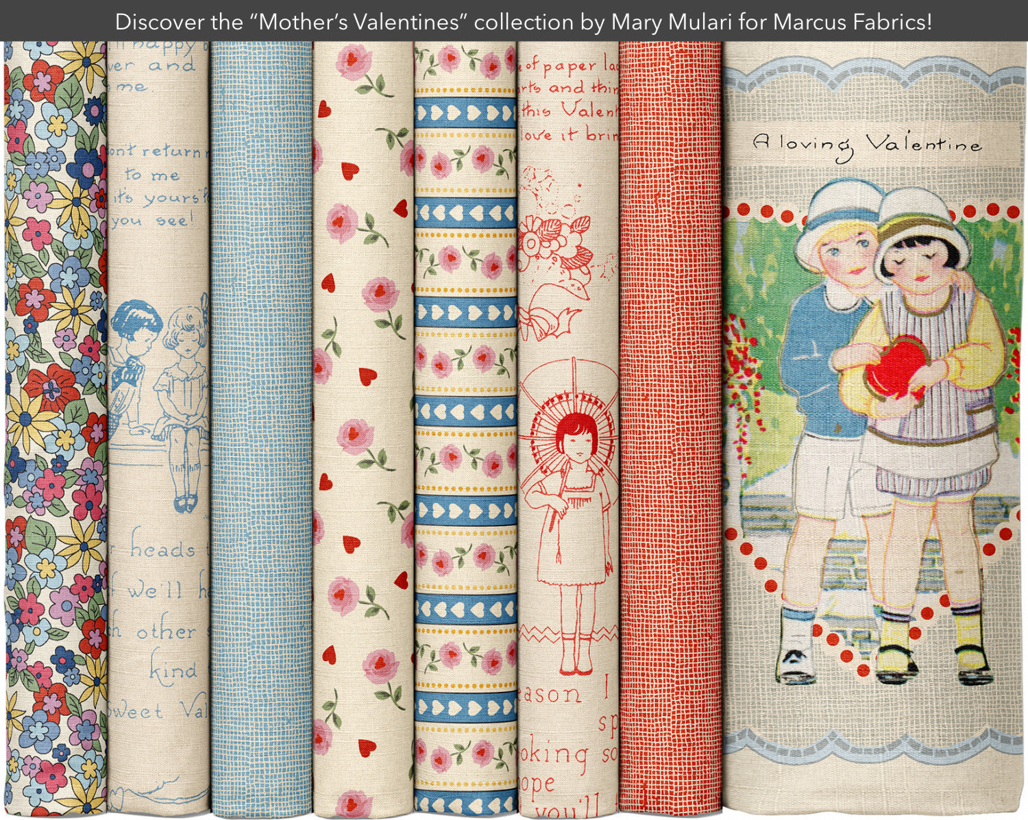 Mother's Valentines | Multi Flowers by Mary Mulari for Marcus Fabrics | R551326D-MULTI