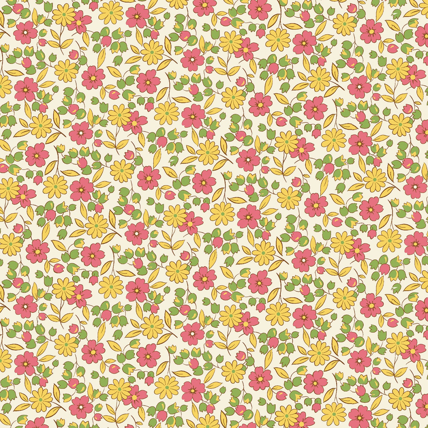 Aunt Grace Garden Variety | Multi Daisy & Friends by Judie Rothermel for Marcus Fabrics | R351025D-MULTI