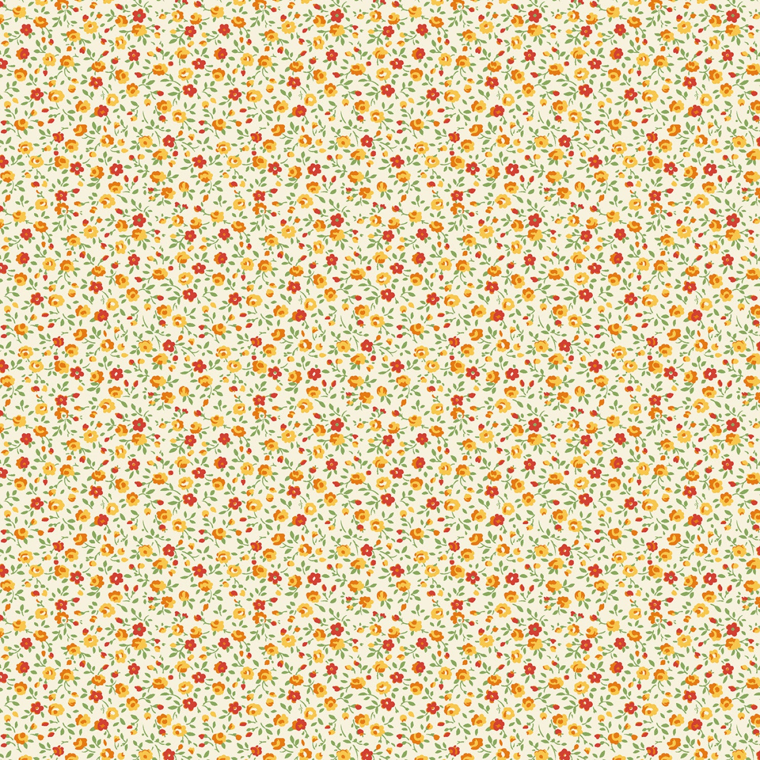 Aunt Grace Garden Variety | Orange Petite Floral by Judie Rothermel for Marcus Fabrics | R351027D-ORANGE