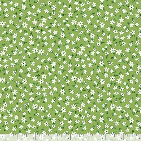 Aunt Grace Garden Variety | Green Star Flower by Judie Rothermel for Marcus Fabrics | R351028D-GREEN