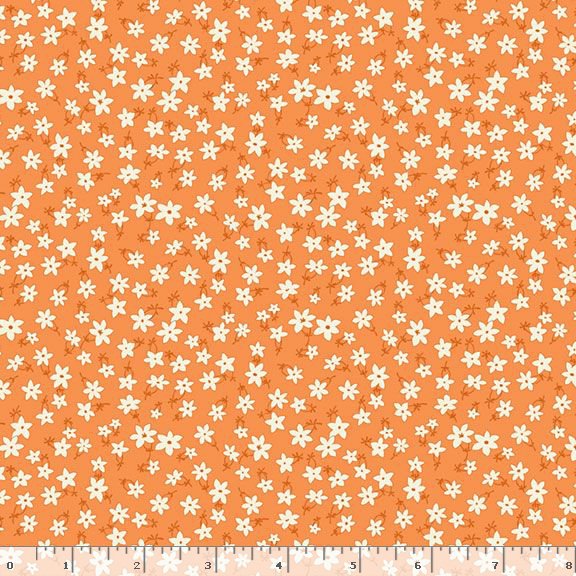 Aunt Grace Garden Variety | Orange Star Flower by Judie Rothermel for Marcus Fabrics | R351028D-ORANGE