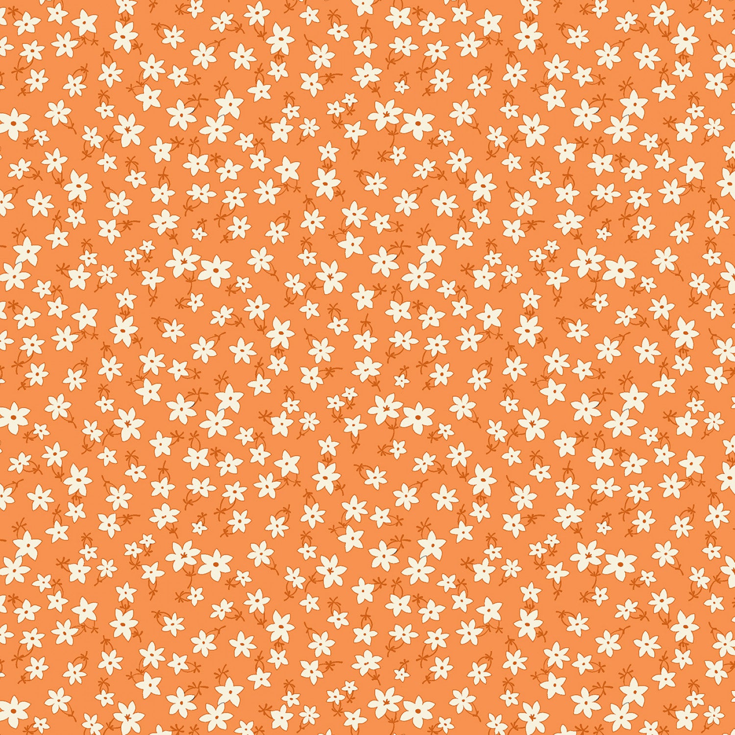 Aunt Grace Garden Variety | Orange Star Flower by Judie Rothermel for Marcus Fabrics | R351028D-ORANGE