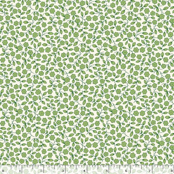 Aunt Grace Garden Variety | Green Viney Floral by Judie Rothermel for Marcus Fabrics | R351029D-GREEN