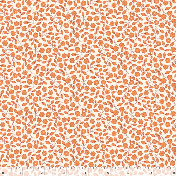 Aunt Grace Garden Variety | Orange Viney Floral by Judie Rothermel for Marcus Fabrics | R351029D-ORANGE