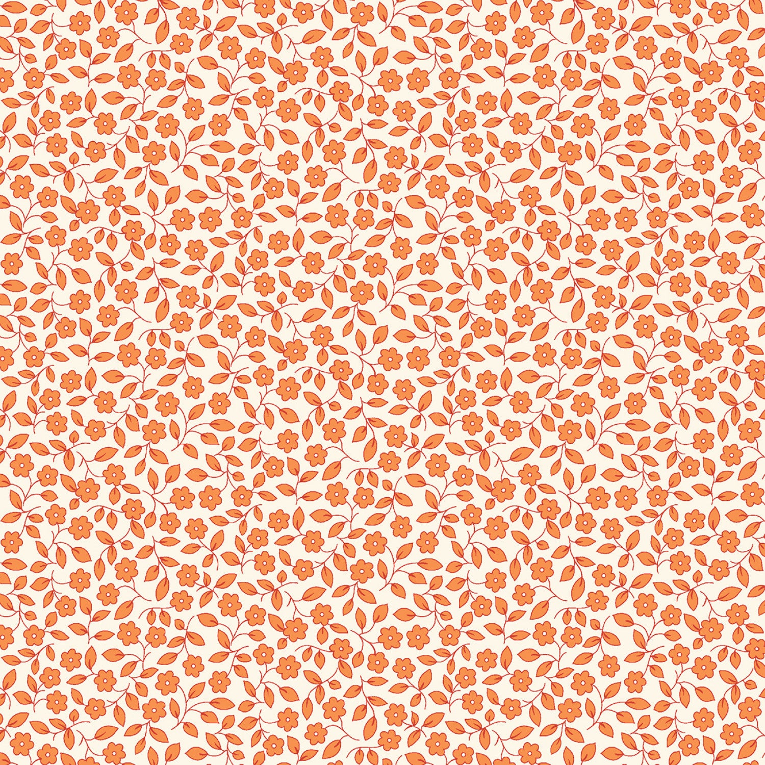 Aunt Grace Garden Variety | Orange Viney Floral by Judie Rothermel for Marcus Fabrics | R351029D-ORANGE