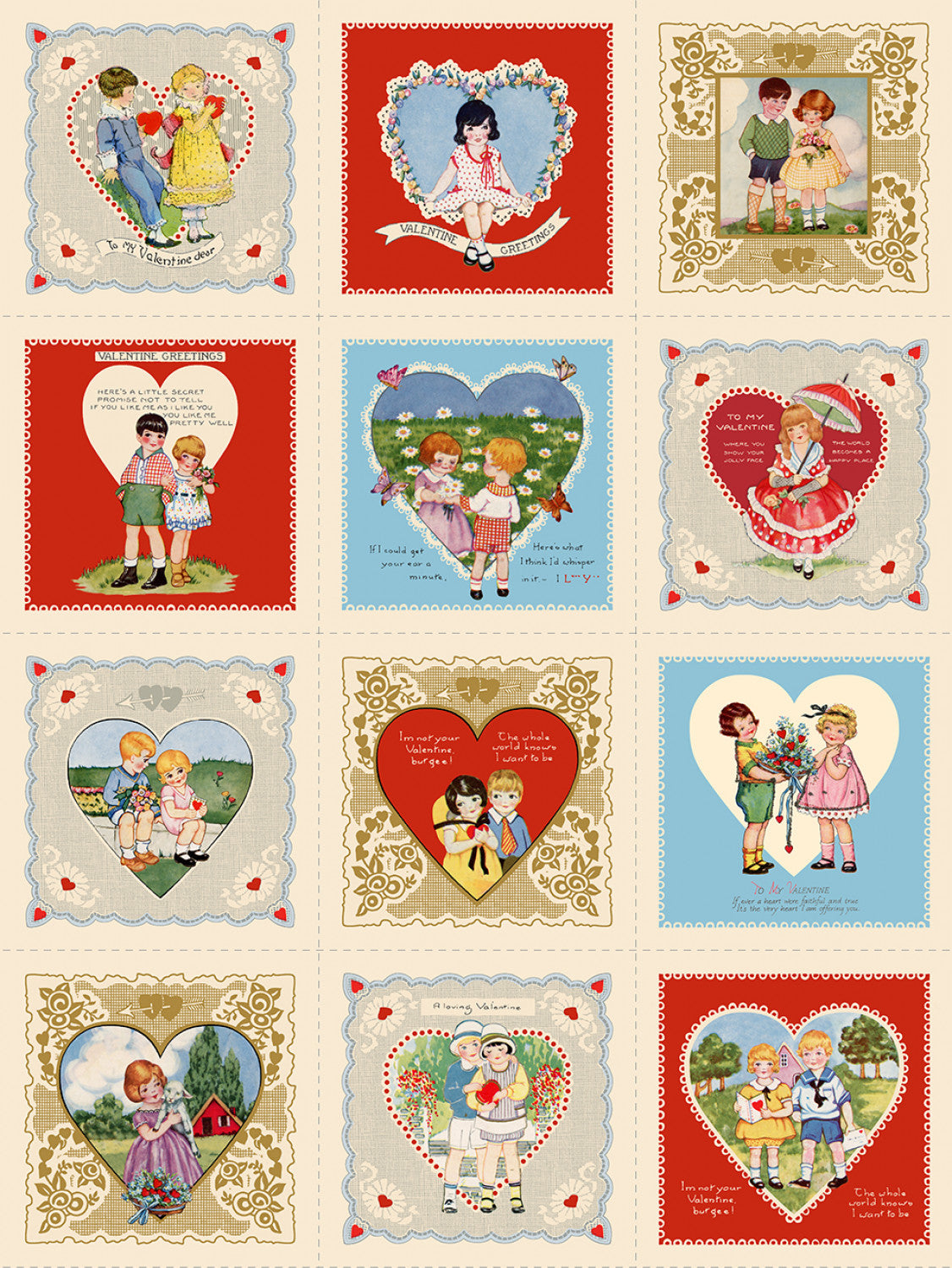 Mother's Valentines | Multi My Valentines by Mary Mulari for Marcus Fabrics | R551324D-MULTI