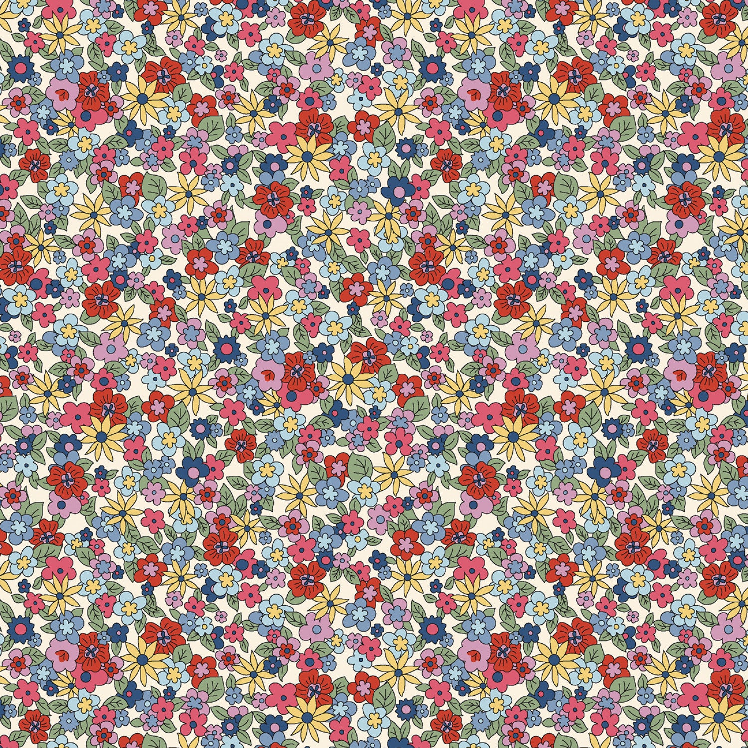 Mother's Valentines | Multi Flowers by Mary Mulari for Marcus Fabrics | R551326D-MULTI