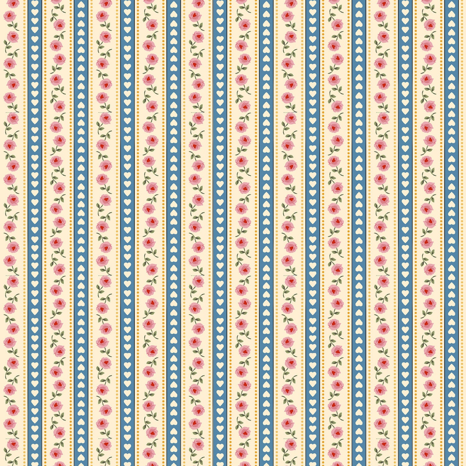 Mother's Valentines | Blue Stripe by Mary Mulari for Marcus Fabrics | R551327D-BLUE