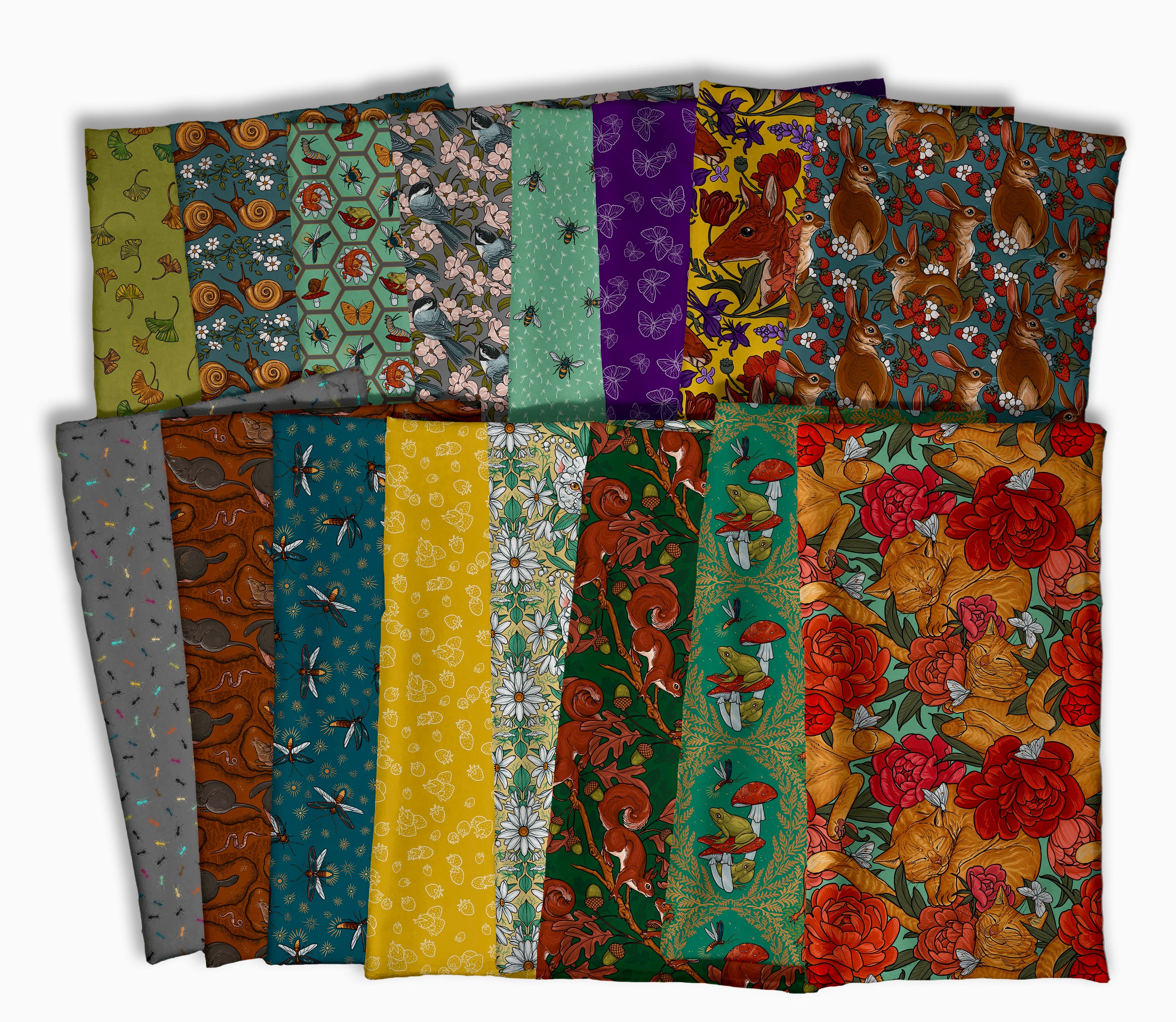 Garden Bed | Fat Quarter Bundle by Rachel Hauer for Free Spirit | 16 pcs