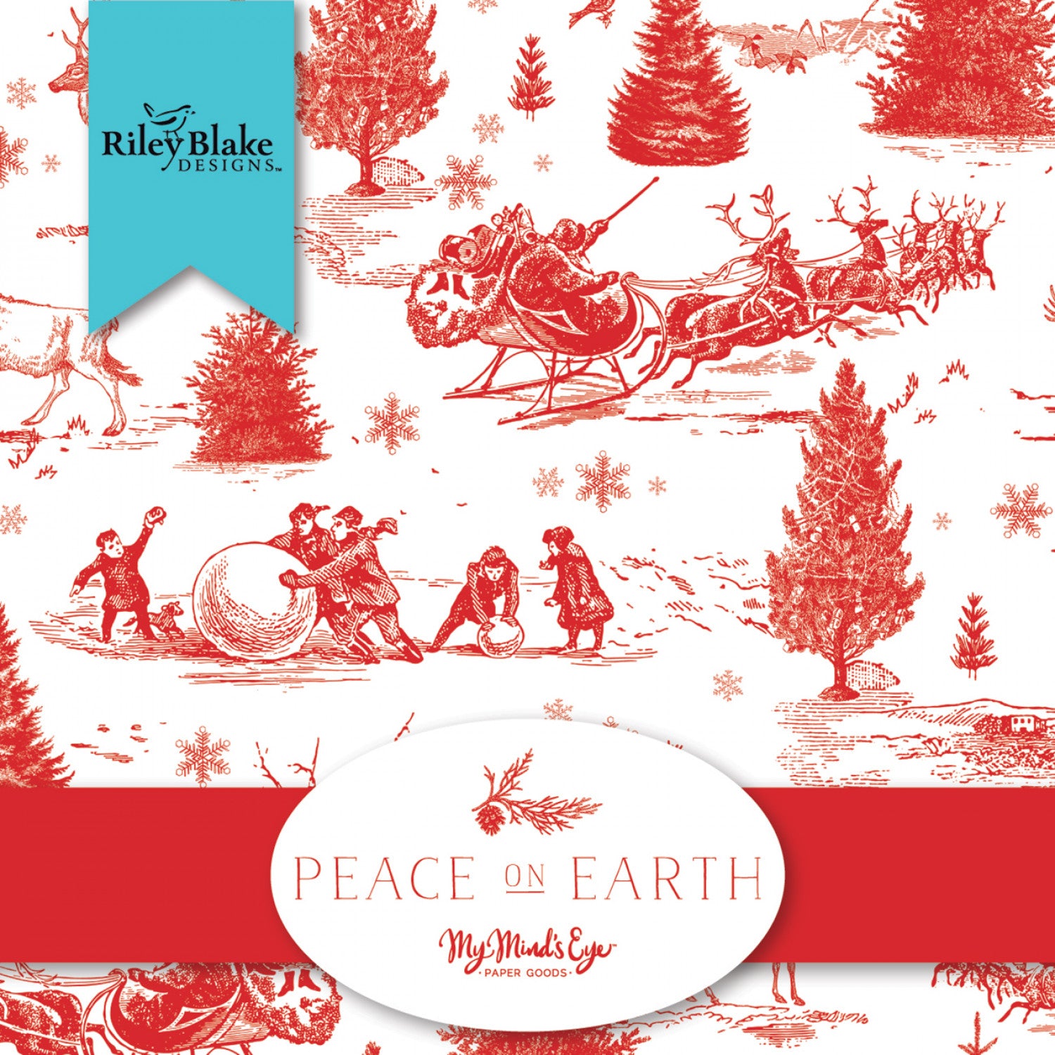 Peace on Earth | Fat Quarter Bundle by My Mind's Eye for Riley Blake | 16 pcs