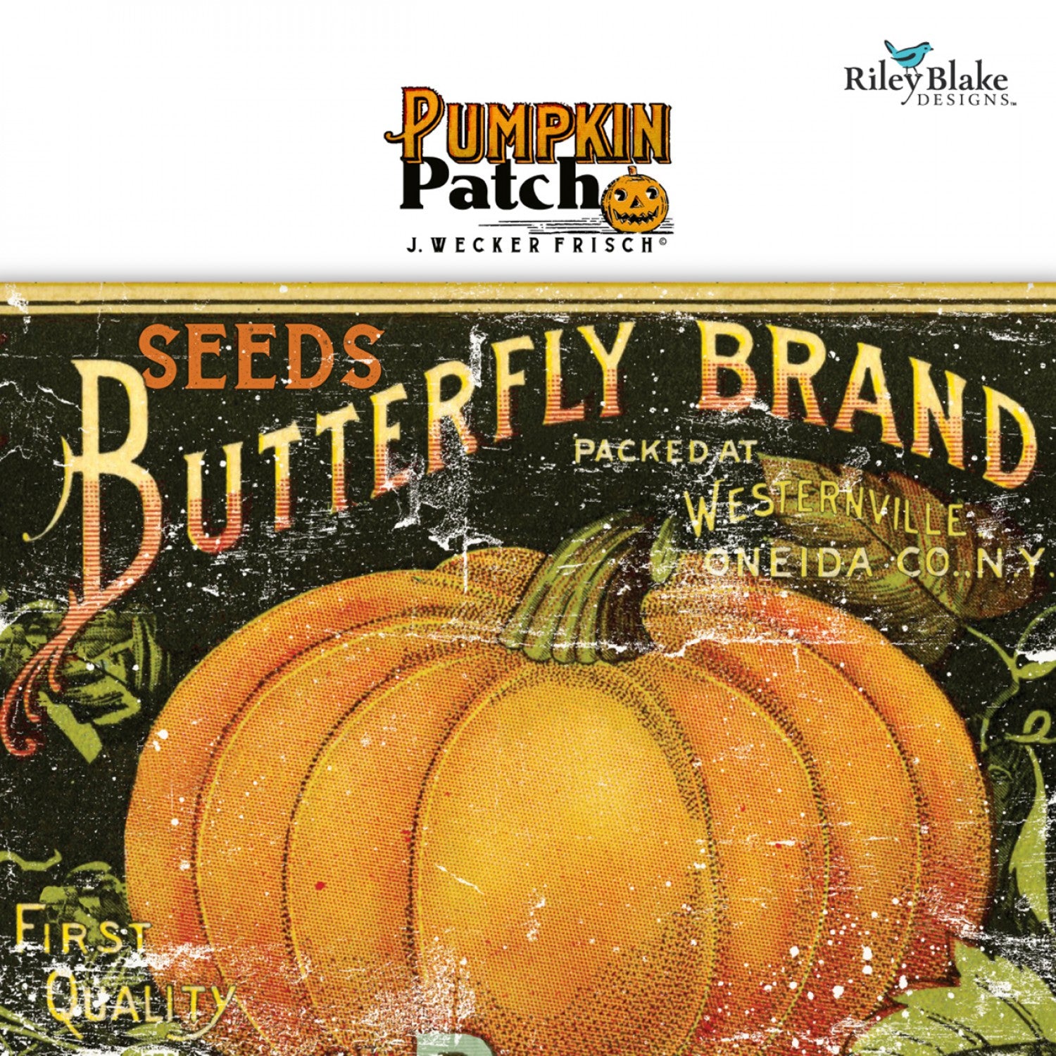 Pumpkin Patch | Seed Sacks Patch White by J. Wecker Frisch for Riley Blake | CD14576-WHITE