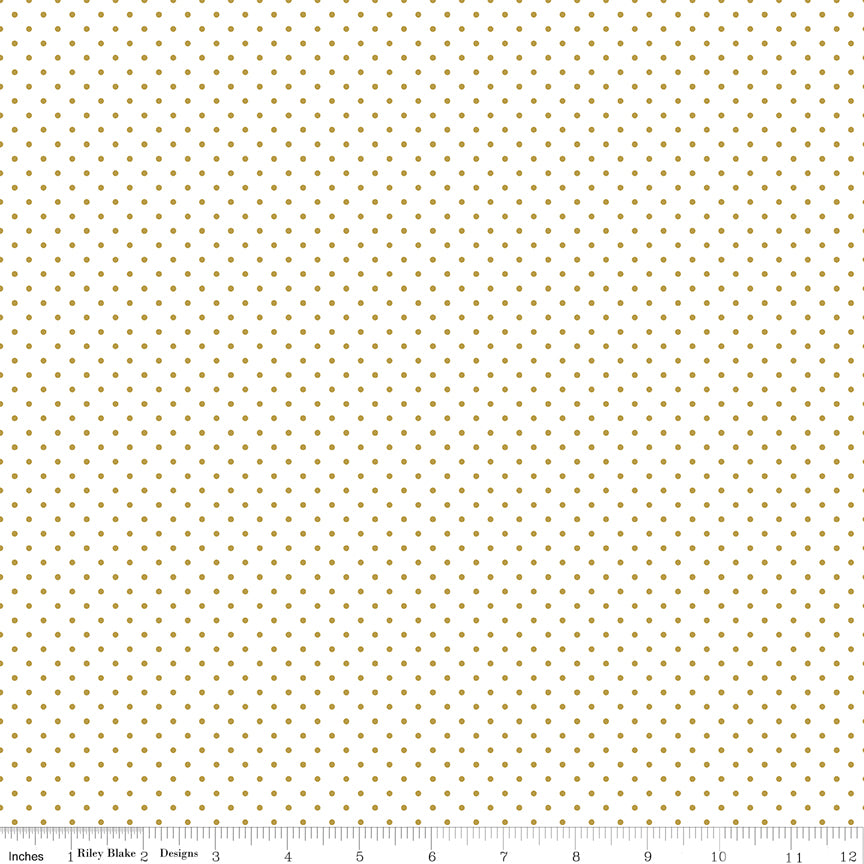 Swiss Dot | Gold Sparkle Dots on White by Riley Blake | SC660-GOLD