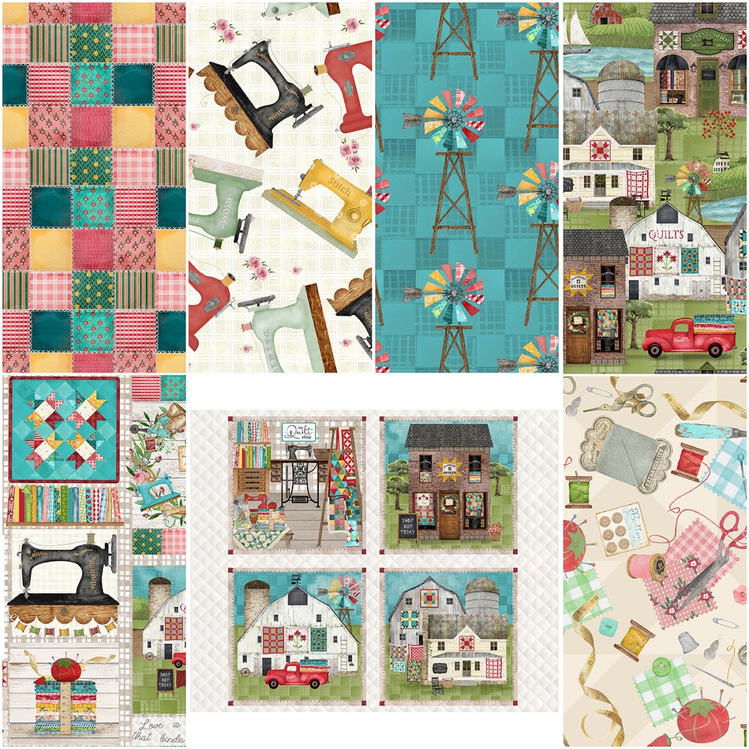 Shop Hop - Perfect Squares Multi by Beth Albert for 3 Wishes