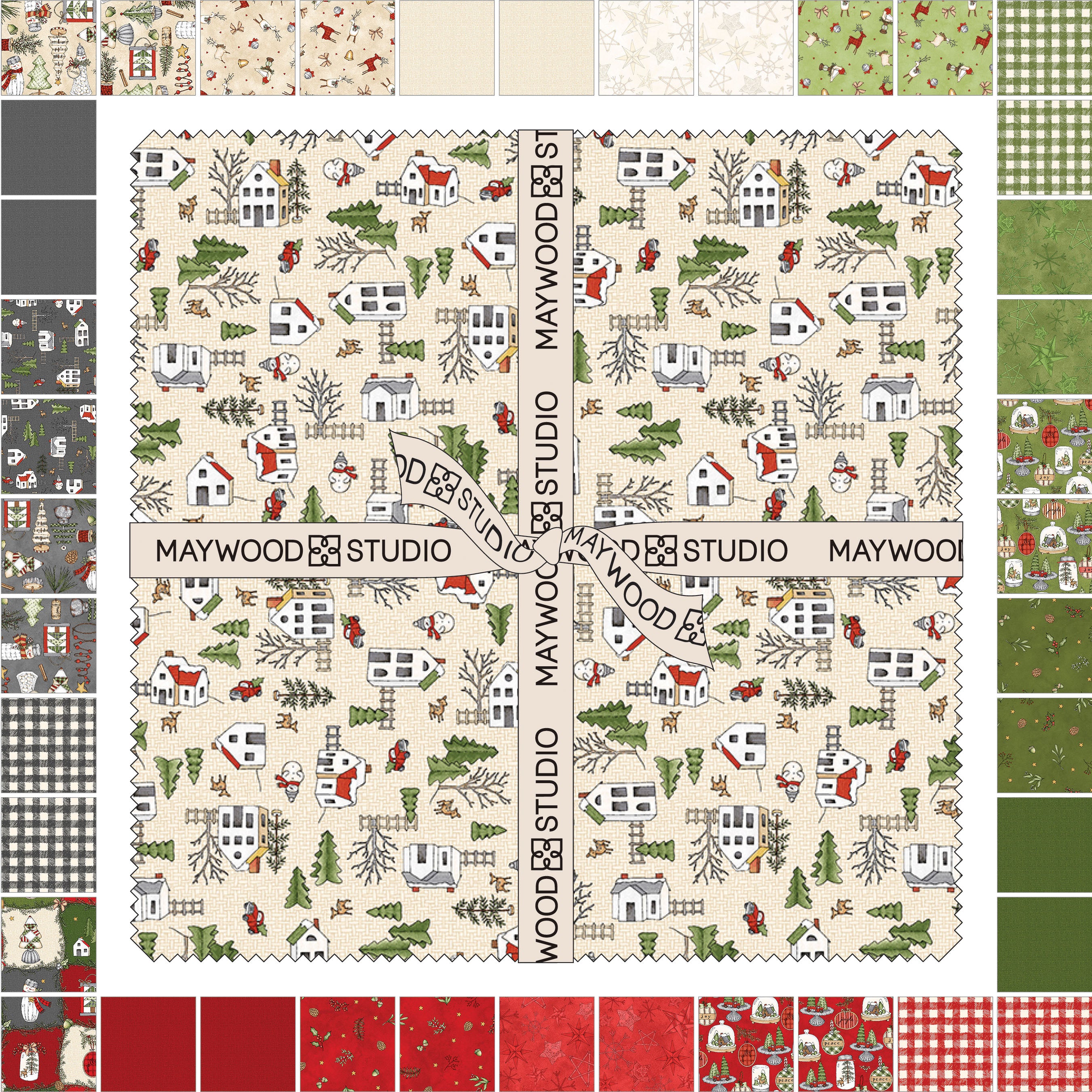 Homemade Holidays | 10" Square Pack by Kris Lammers for Maywood Studio | 42 pcs