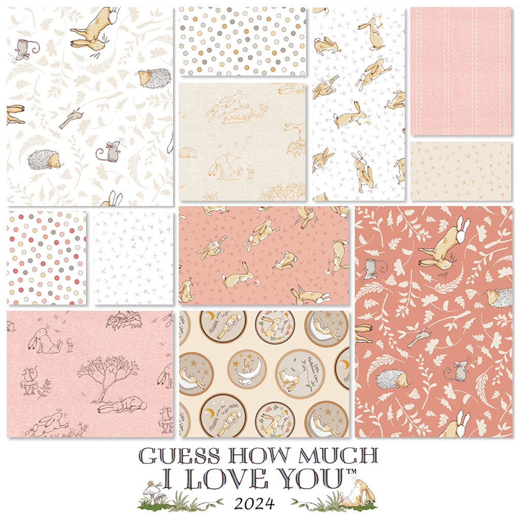 Guess How Much I Love You 2024 | Coral 5" Charm Pack by Anita Jeram for Clothworks | 42 pcs