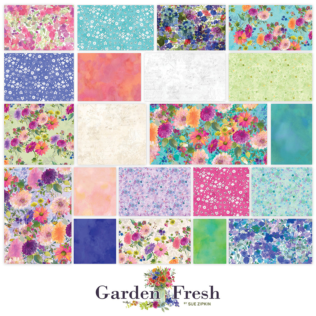 Garden Fresh | 5" Charm Pack by Sue Zipkin for Clothworks | 42pc