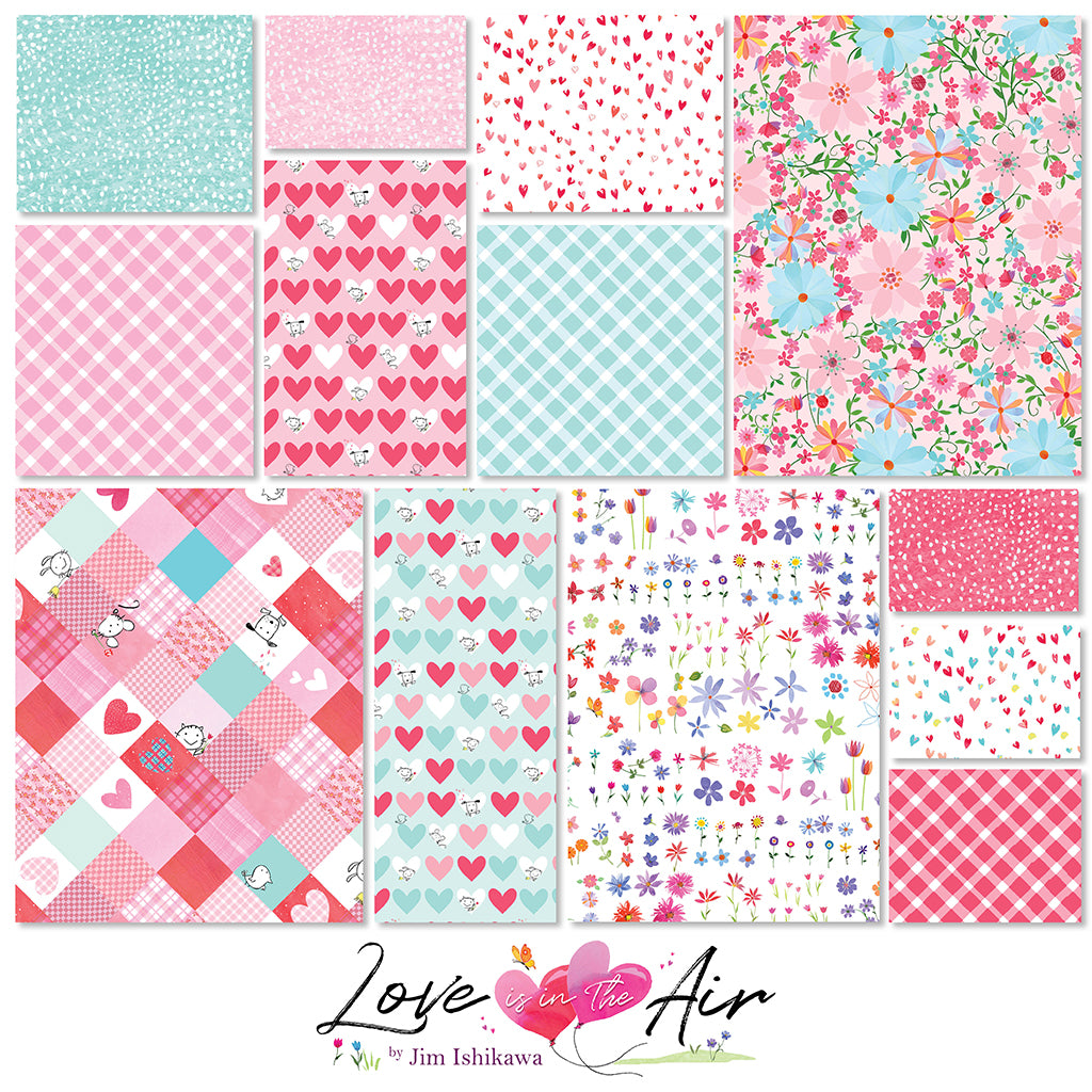 Love is in the Air | 5" Charm Pack by Jim Ishikawa for Clothworks | 42pc