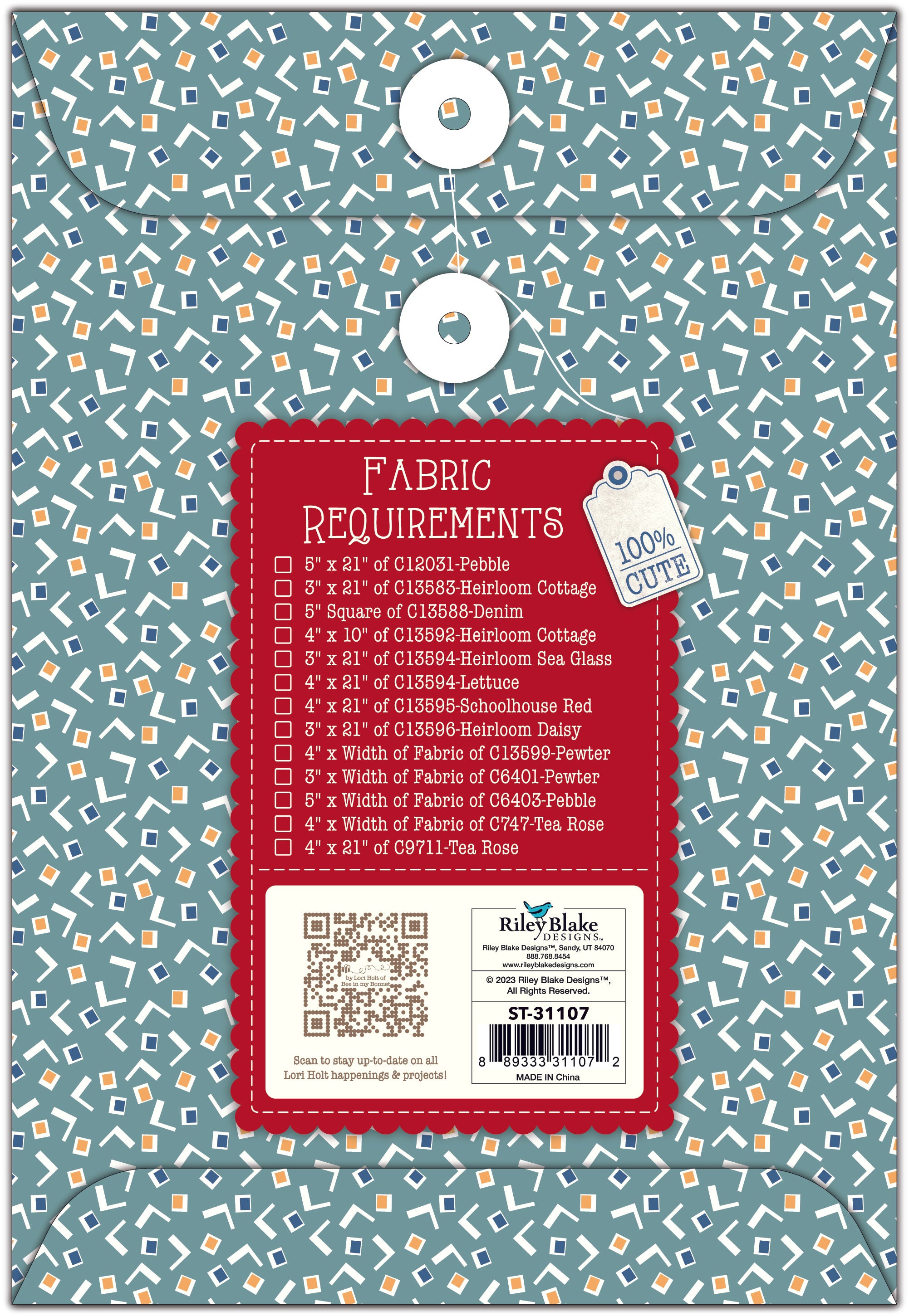 Home Town | Quilt Seeds Neighbor No. 8 Quilt Block Pattern by Lori Holt | 18" x 20"