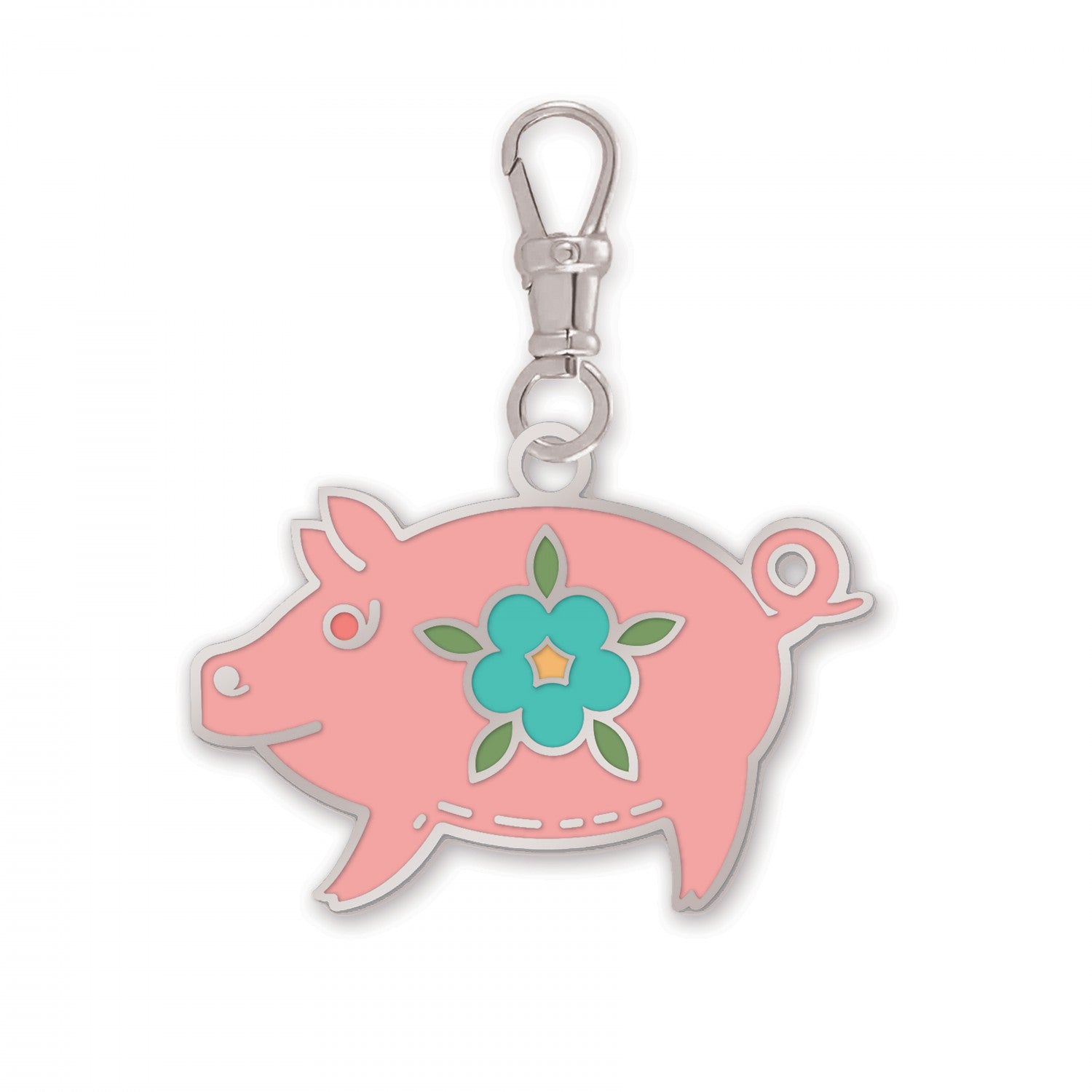 Happy Charms | Piggy Enameled Key Chain by Lori Holt