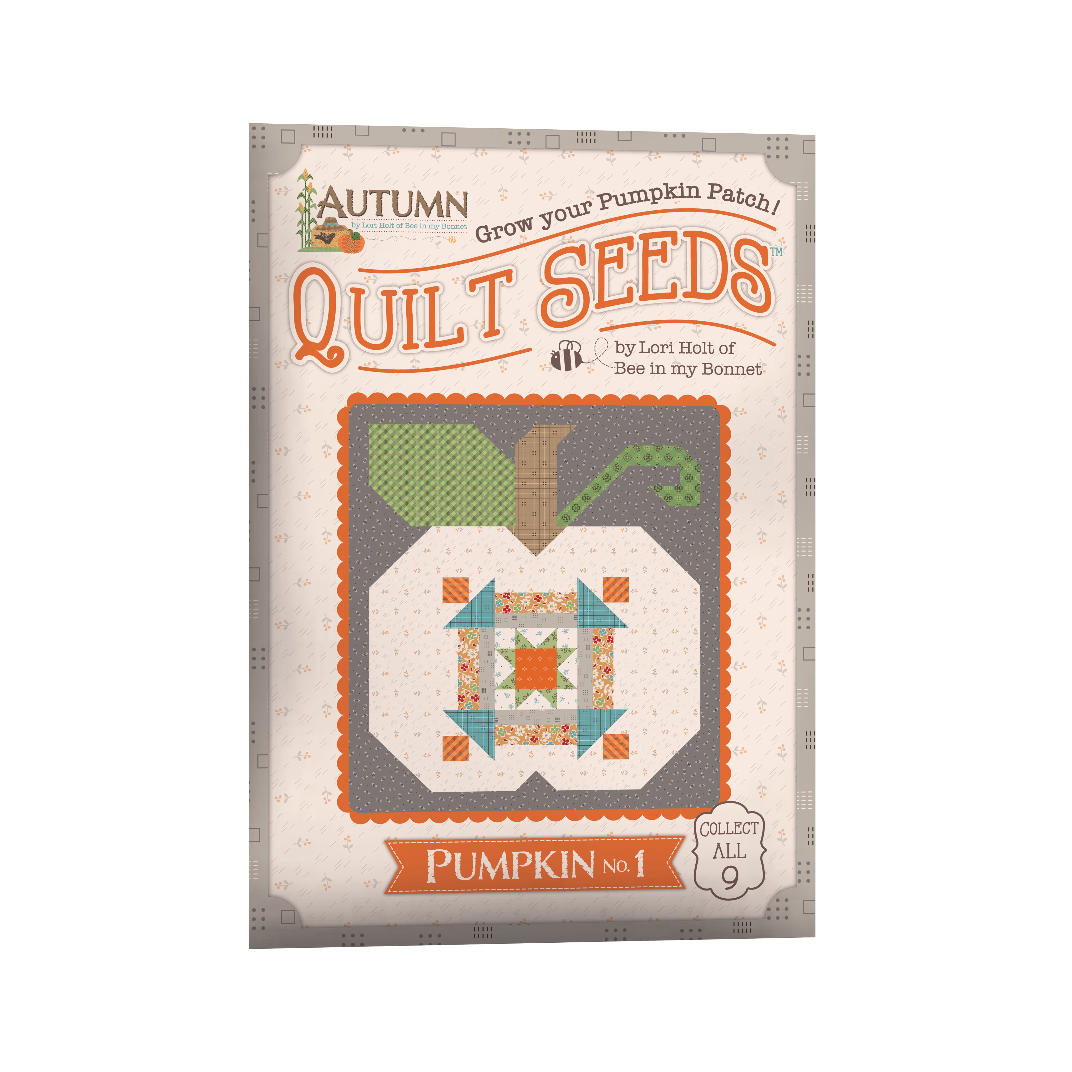 Autumn | Quilt Seeds Pumpkin No. 1 Quilt Block Pattern by Lori Holt | 18" x 20"