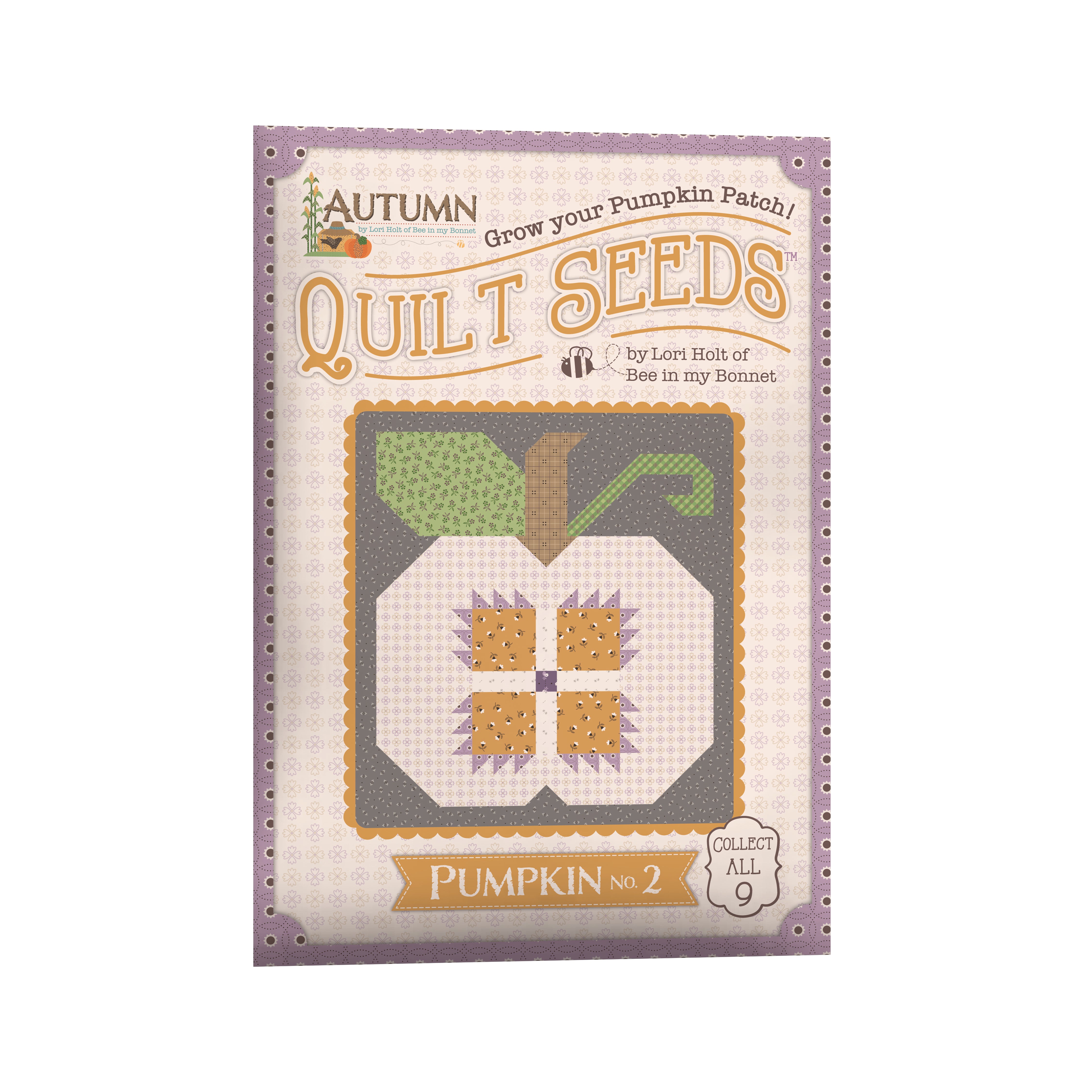 Autumn | Quilt Seeds Pumpkin No. 2 Quilt Block Pattern by Lori Holt | 18" x 20"