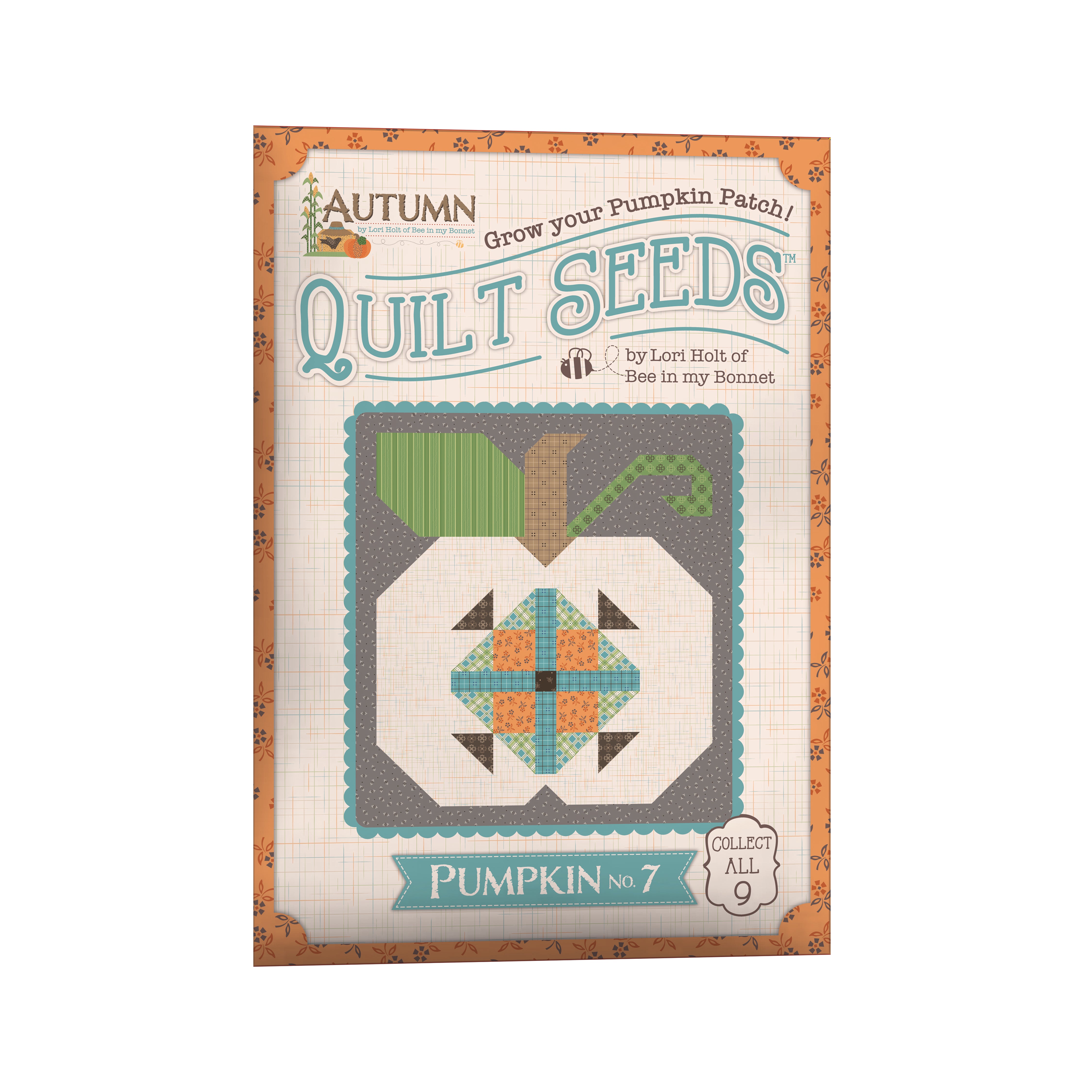 Autumn | Quilt Seeds Pumpkin No. 7 Quilt Block Pattern by Lori Holt | 18" x 20"