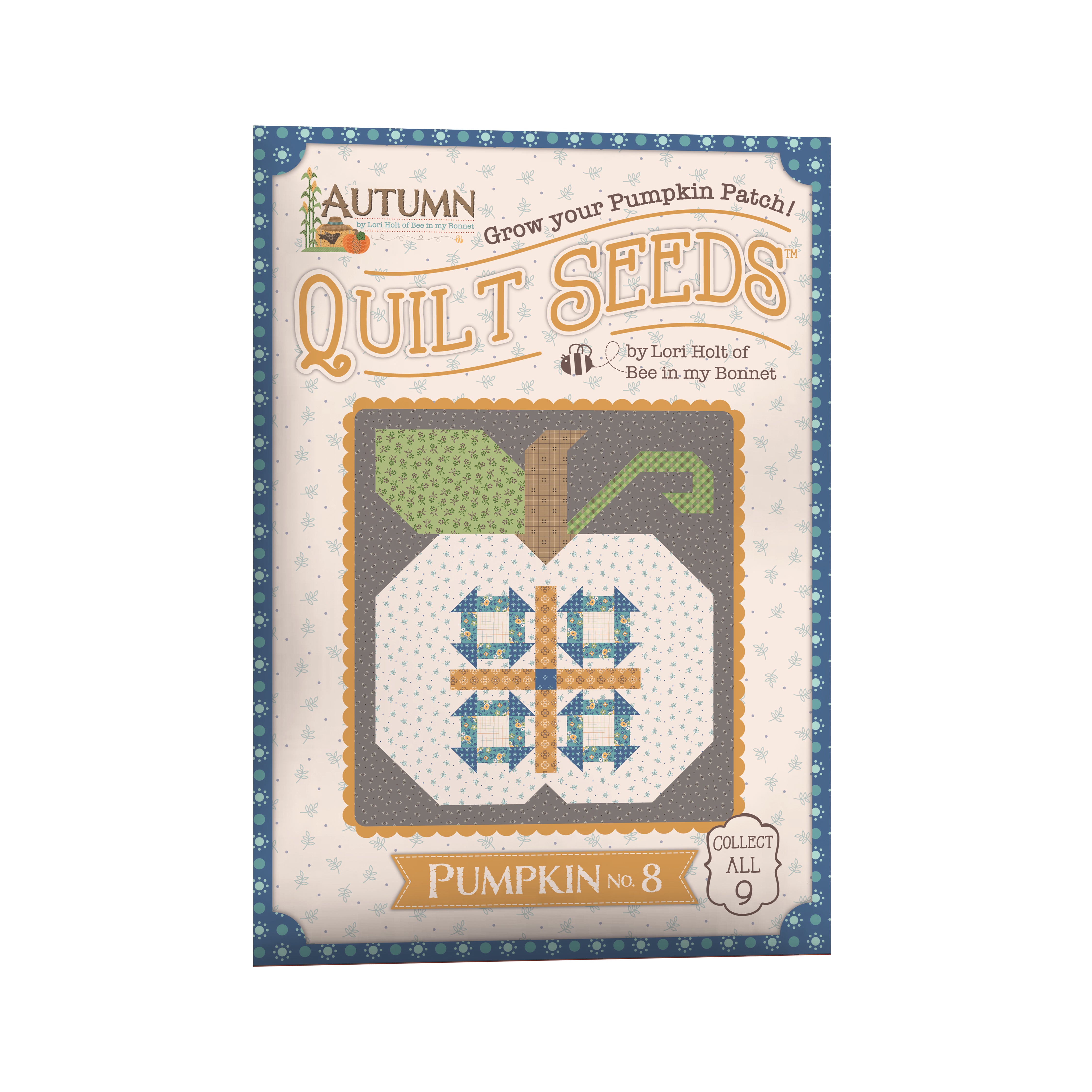 Autumn | Quilt Seeds Pumpkin No. 8 Quilt Block Pattern by Lori Holt | 18" x 20"