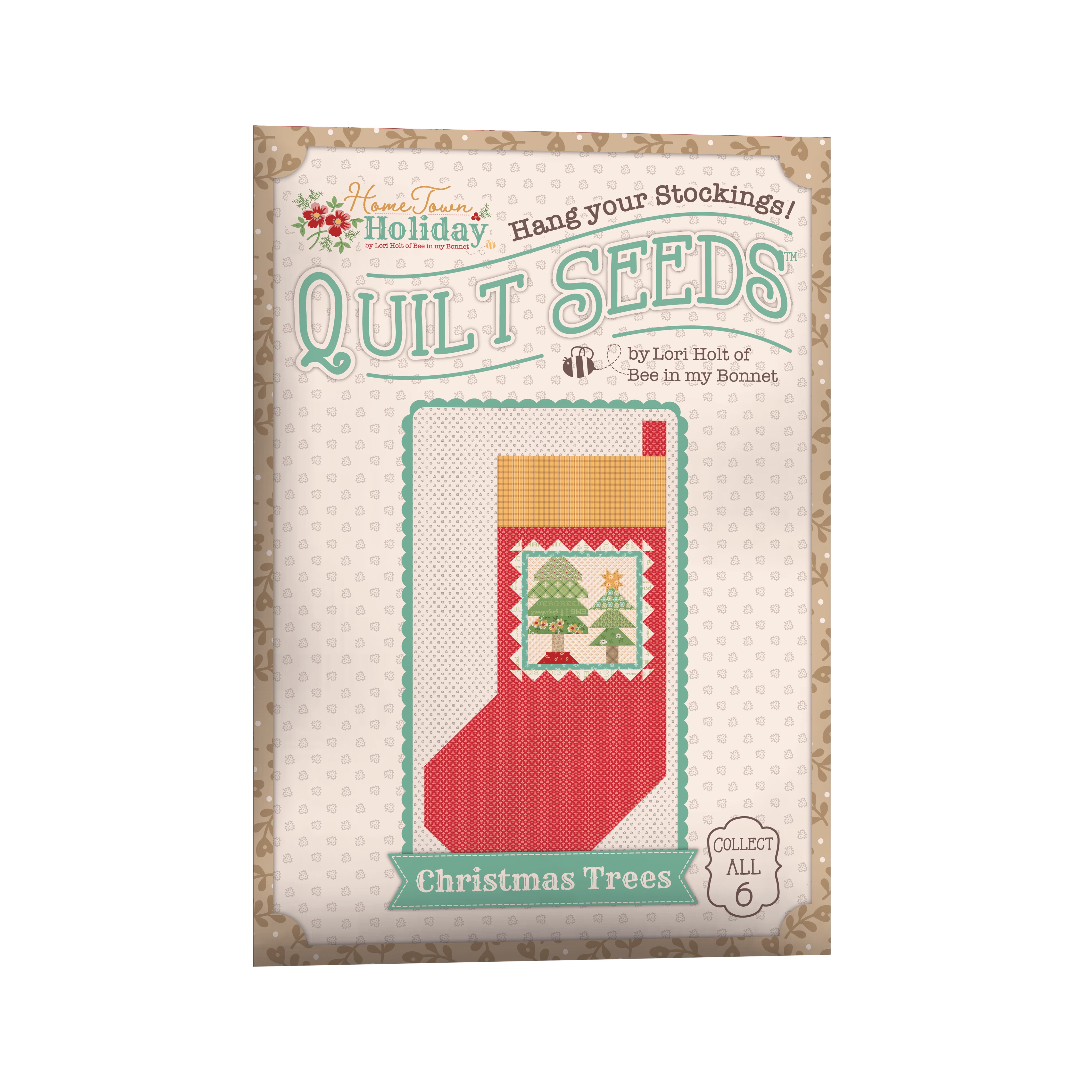 Home Town Holiday | Quilt Seeds Stocking No. 1 - Christmas Trees | Quilt Block Pattern 22" x 40"