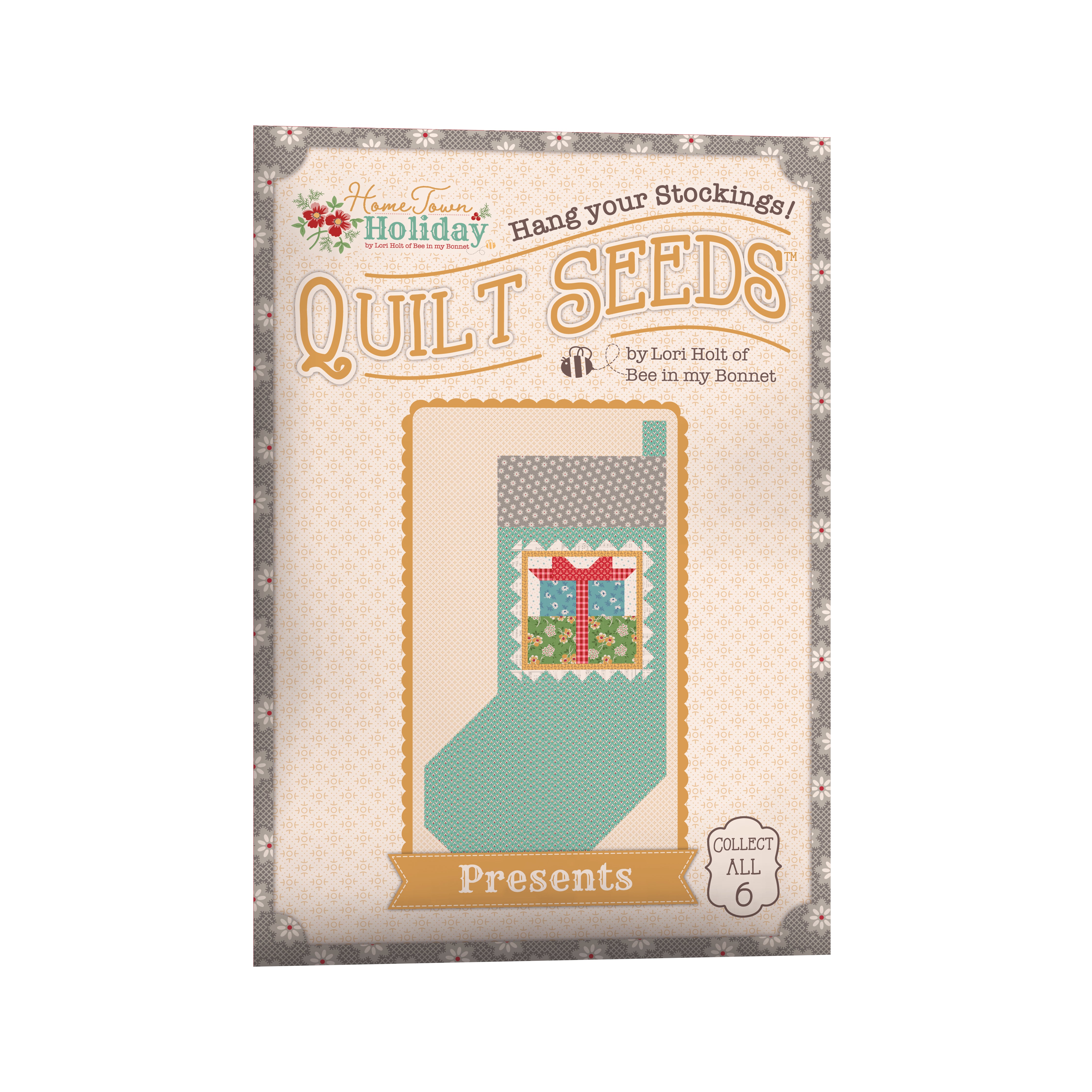 Home Town Holiday | Quilt Seeds Stocking No. 4 - Presents | Quilt Block Pattern 22" x 40"