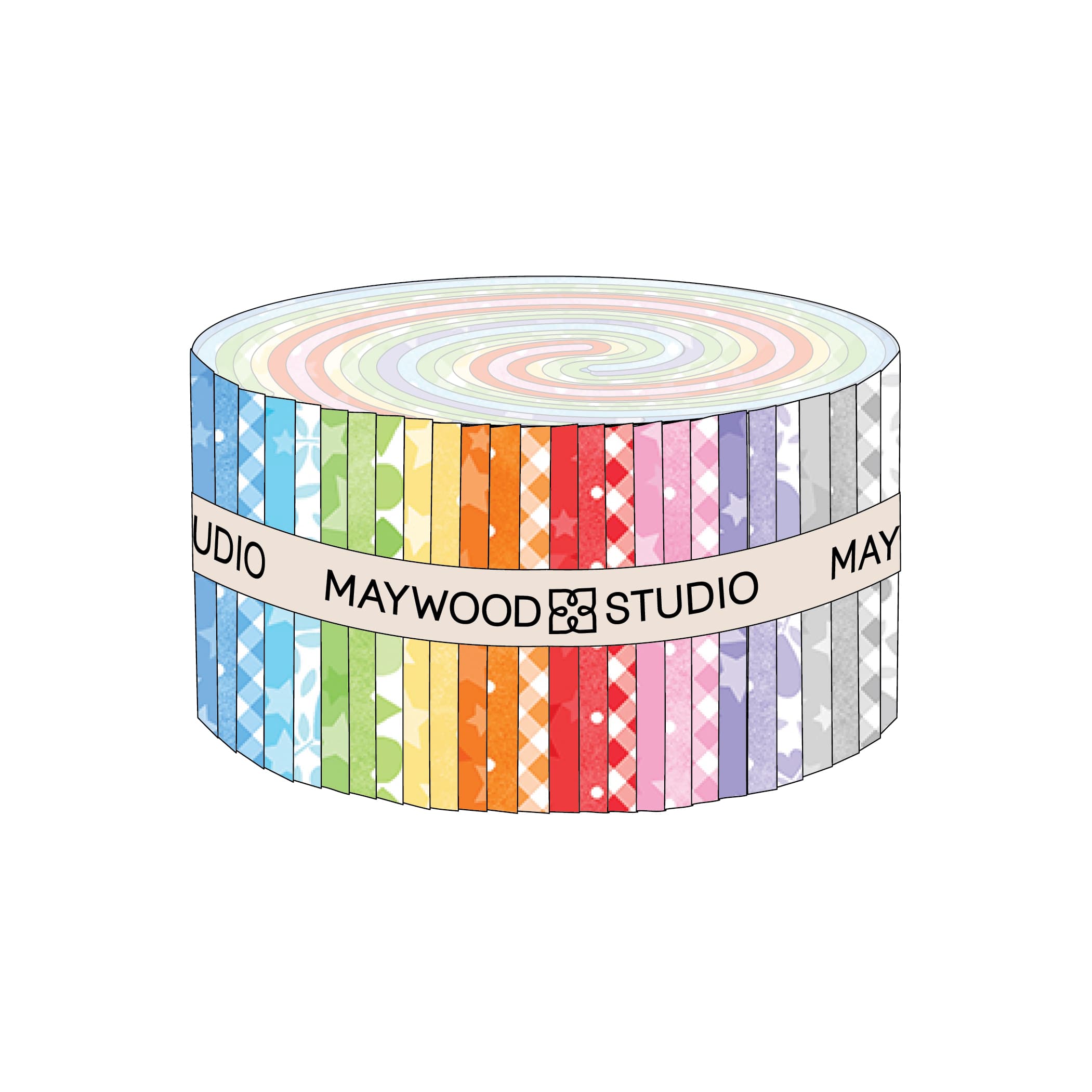 Playtime Flannel Basics 2.5-inch Strips (40pcs) from Maywood Studio