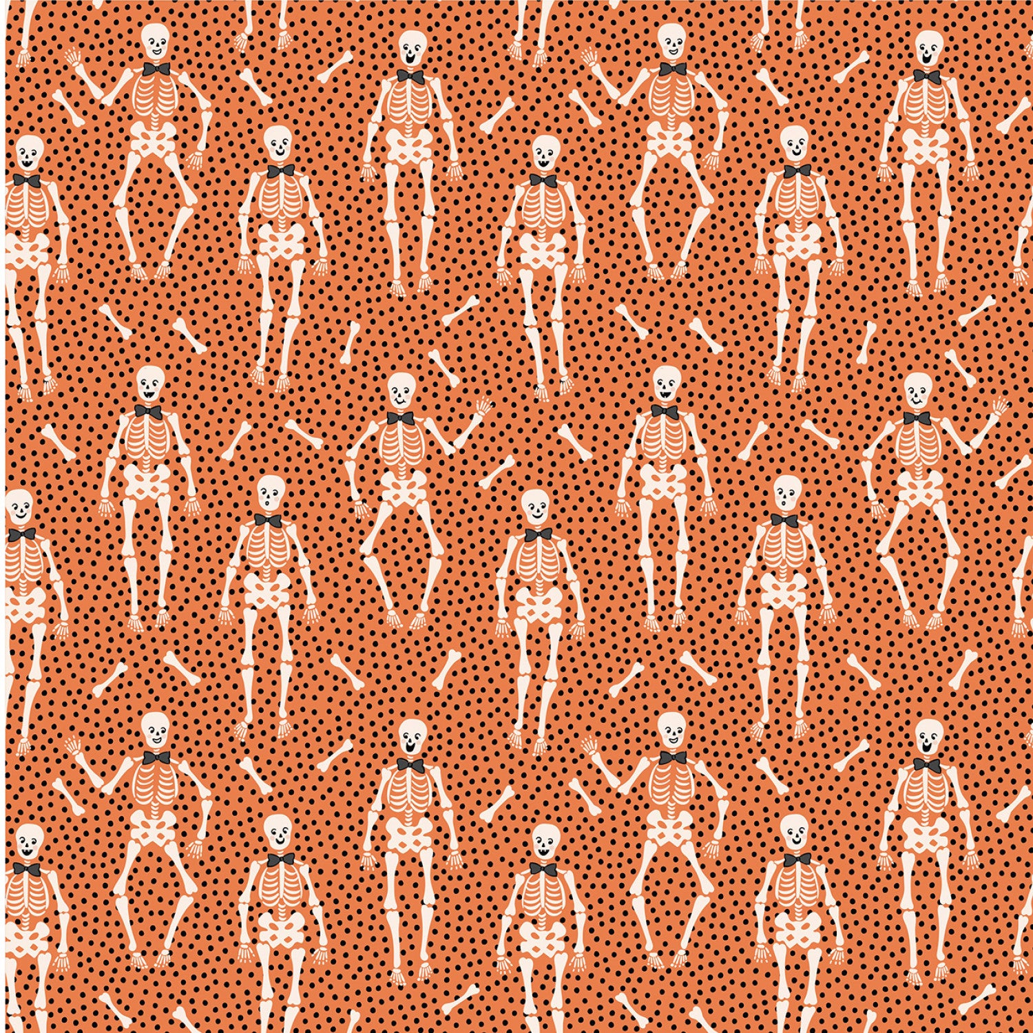 Sweet Tooth | Orange Bones by Elea Lutz for Poppie Cotton | ST24315