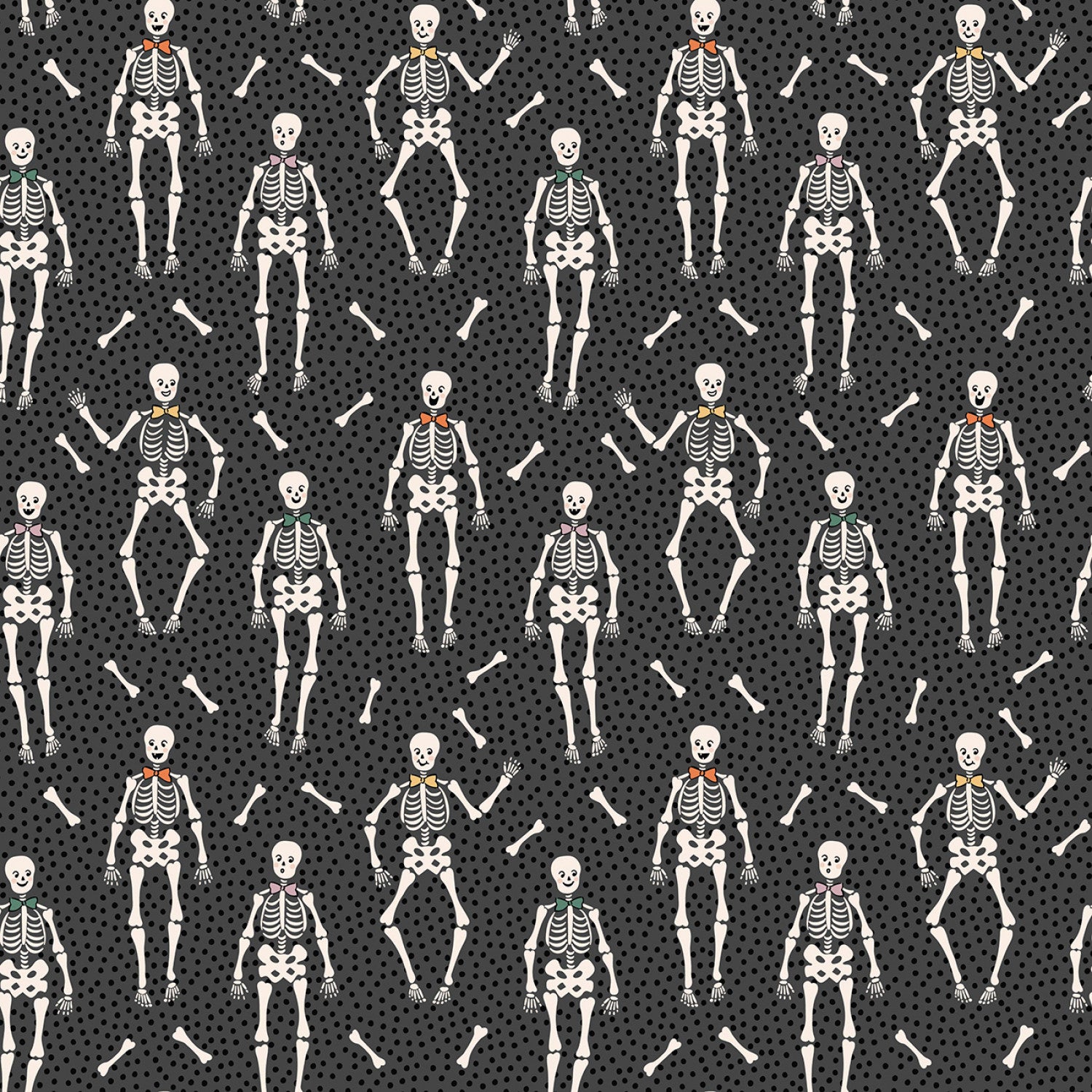 Sweet Tooth | Black Bones by Elea Lutz for Poppie Cotton | ST24316