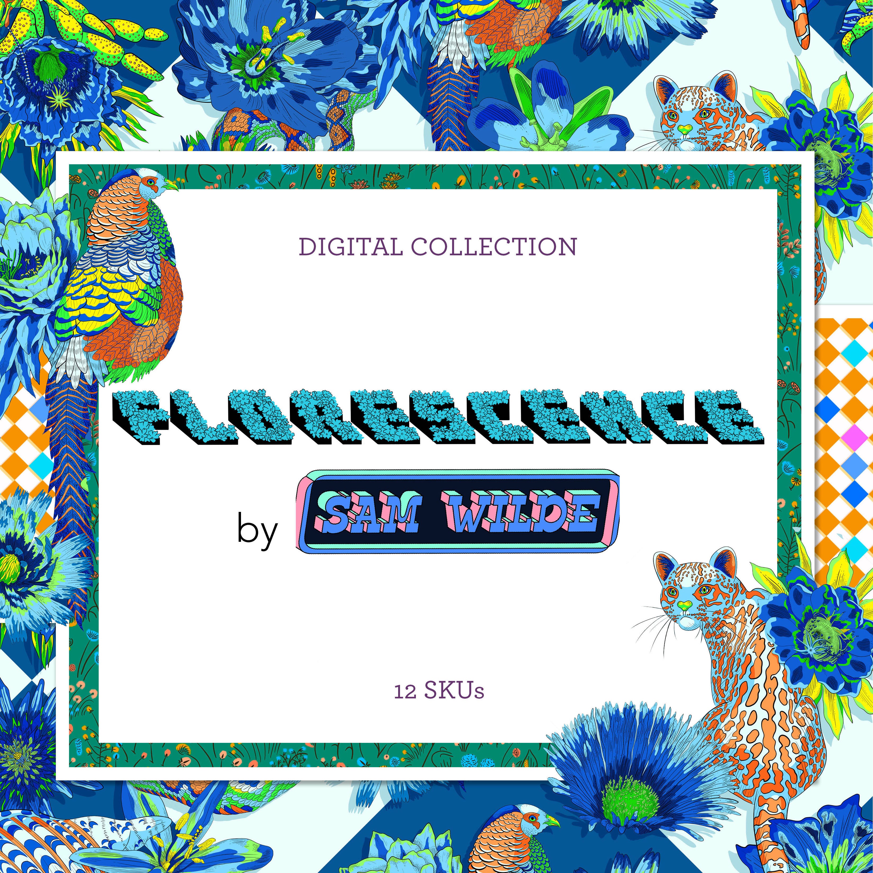 Florescence - Marvelous Menagerie Cornflower by Sam Wilde for Free Spirit