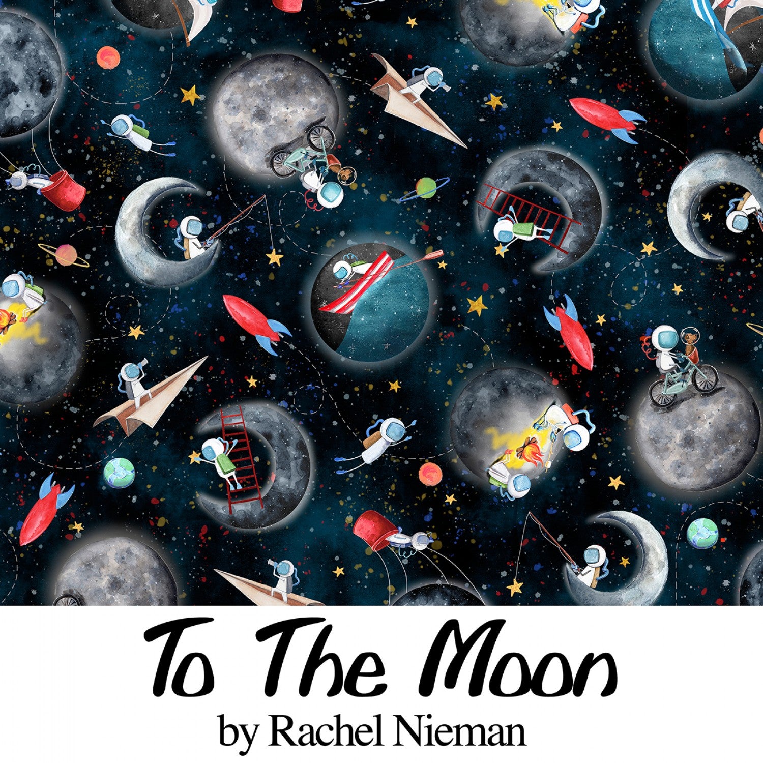 To the Moon | 5" Charm Pack by Rachel Nieman for P&B Textiles | 42 pcs