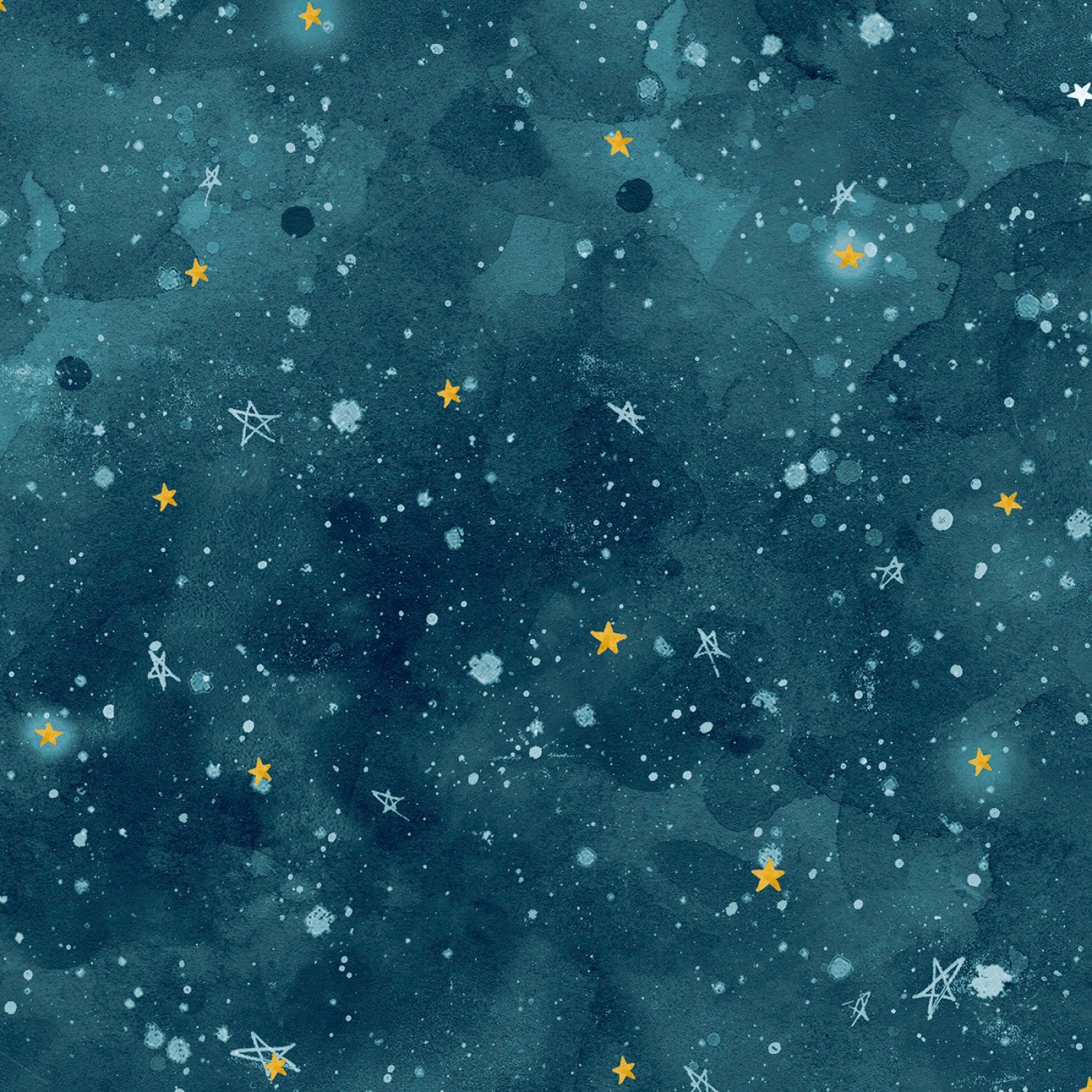 To the Moon | Night Sky Blue by Rachel Nieman for P&B Textiles | TTMO5203-B