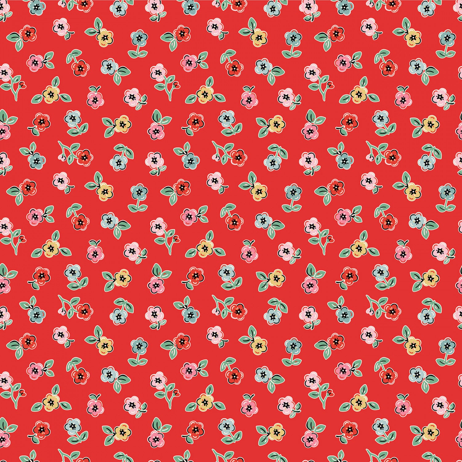 Home Sweet Home | Red Cheery Florals by Elea Lutz for Poppie Cotton | VR24465