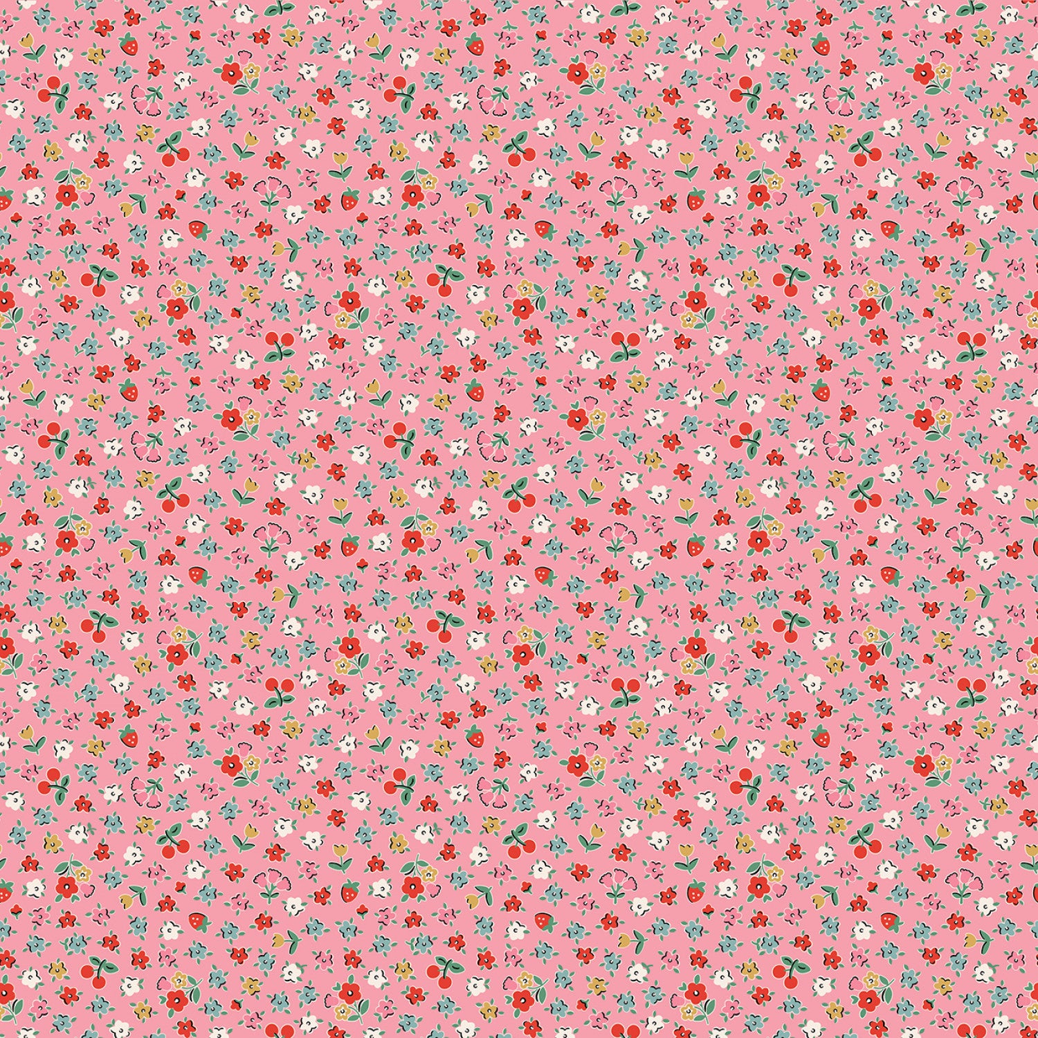 Home Sweet Home | Pink Bitty Blossoms by Elea Lutz for Poppie Cotton | VR24468