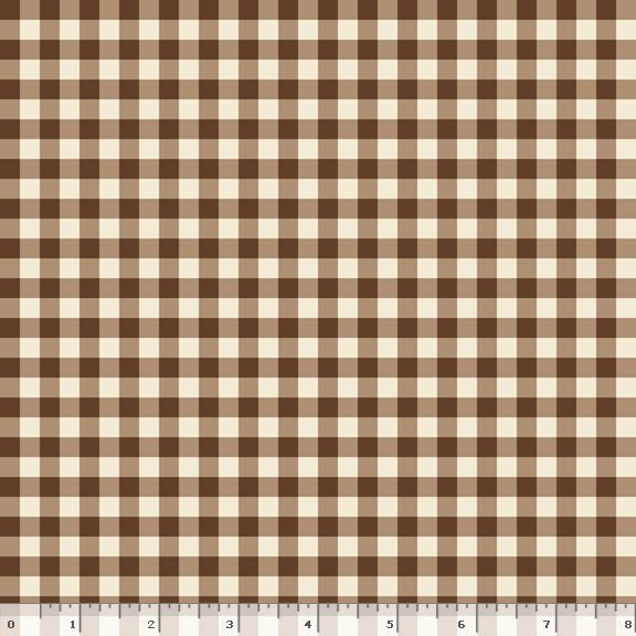 Gingham Weaves | 1/4" Gingham Check - Brown | Yarn-Dyed Cotton