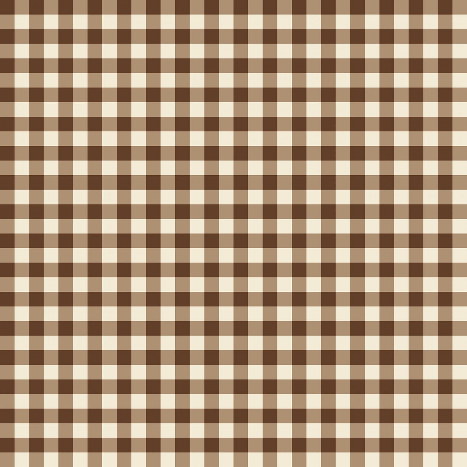 Gingham Weaves | 1/4" Gingham Check - Brown | Yarn-Dyed Cotton